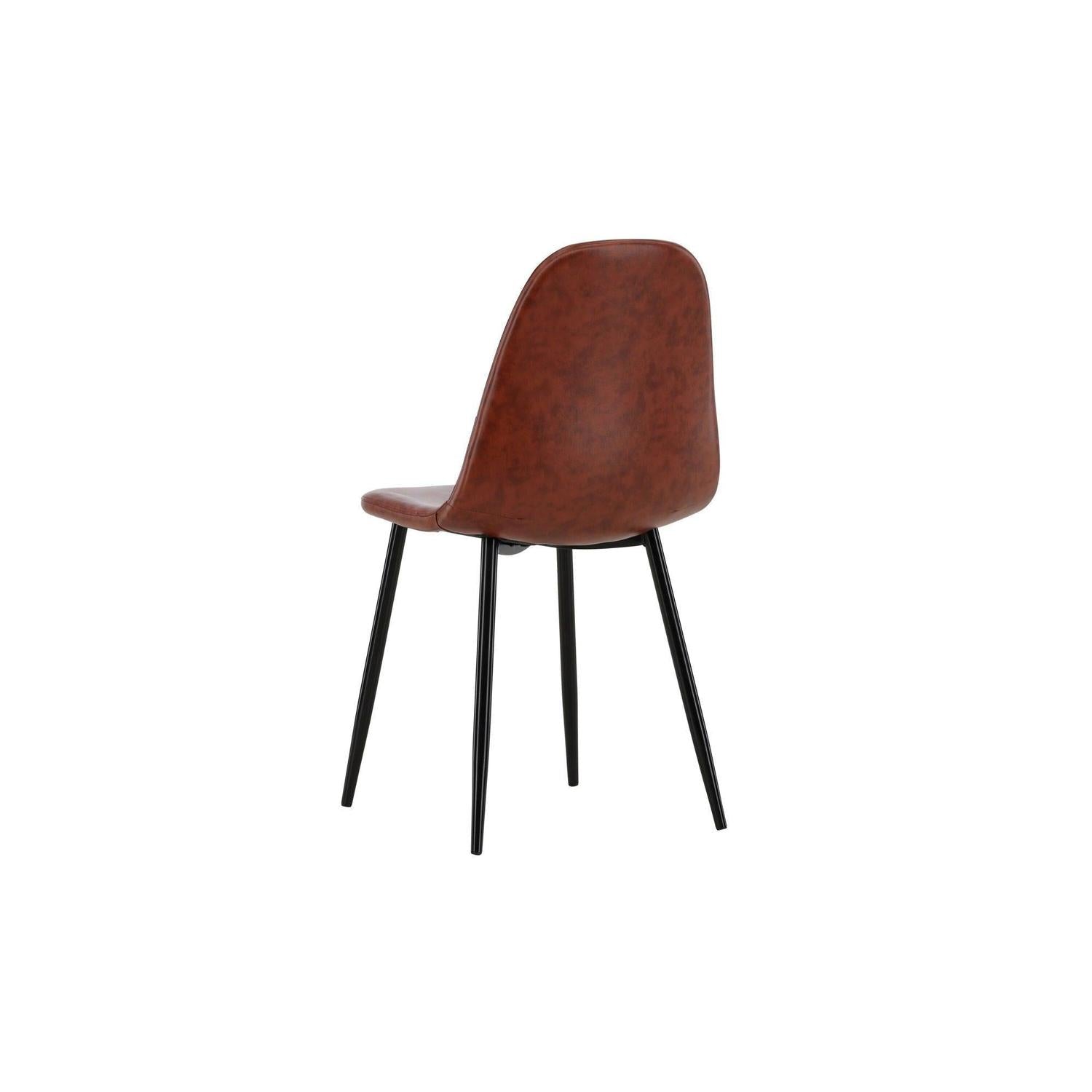 2er-Set Stühle Polar Matstol - Braunes Kunstleder / Schwarz-Esszimmerstuhl-Venture Home-le canapé