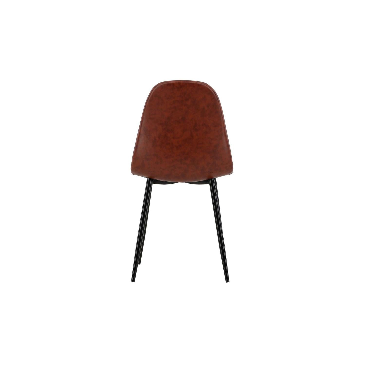 2er-Set Stühle Polar Matstol - Braunes Kunstleder / Schwarz-Esszimmerstuhl-Venture Home-le canapé