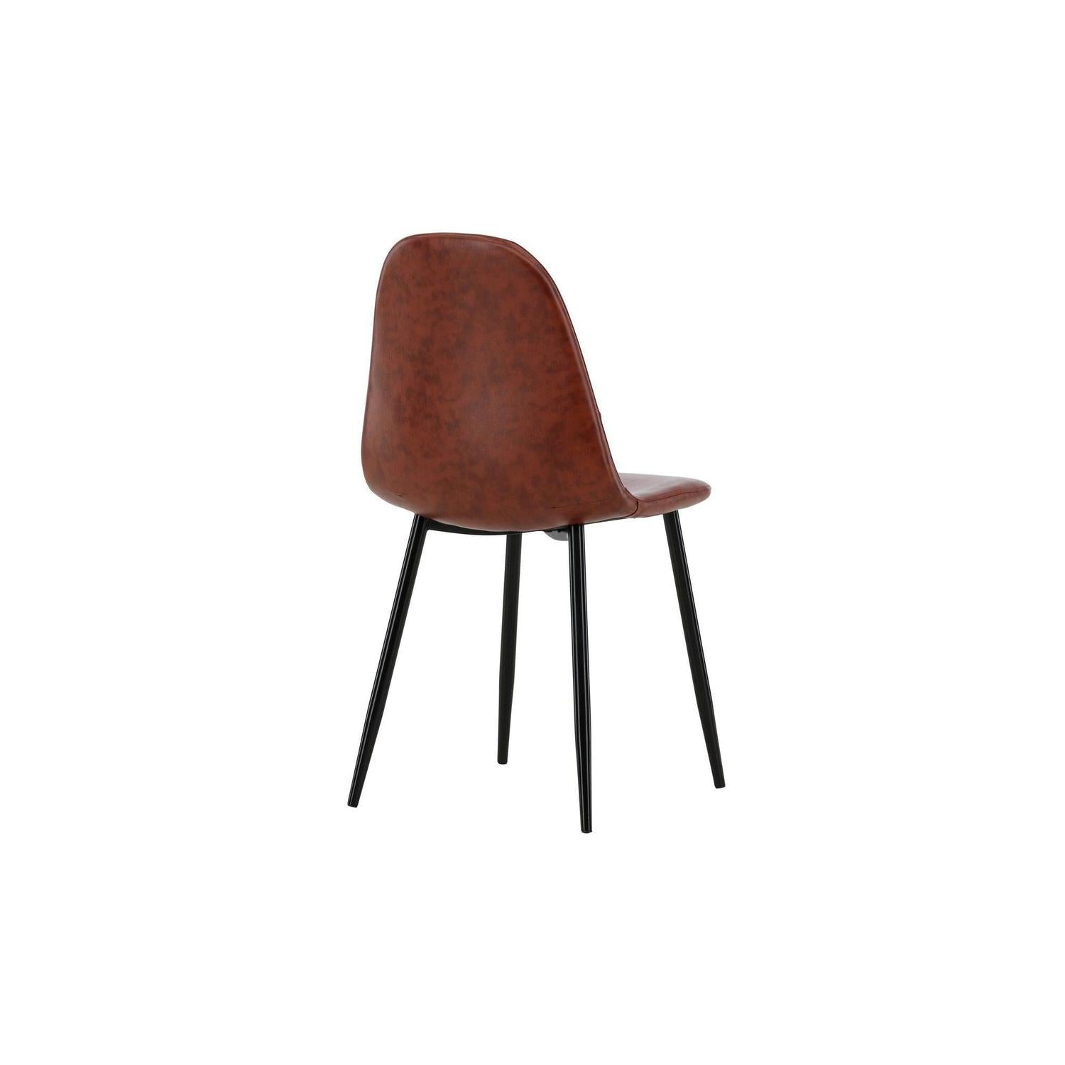 2er-Set Stühle Polar Matstol - Braunes Kunstleder / Schwarz-Esszimmerstuhl-Venture Home-le canapé