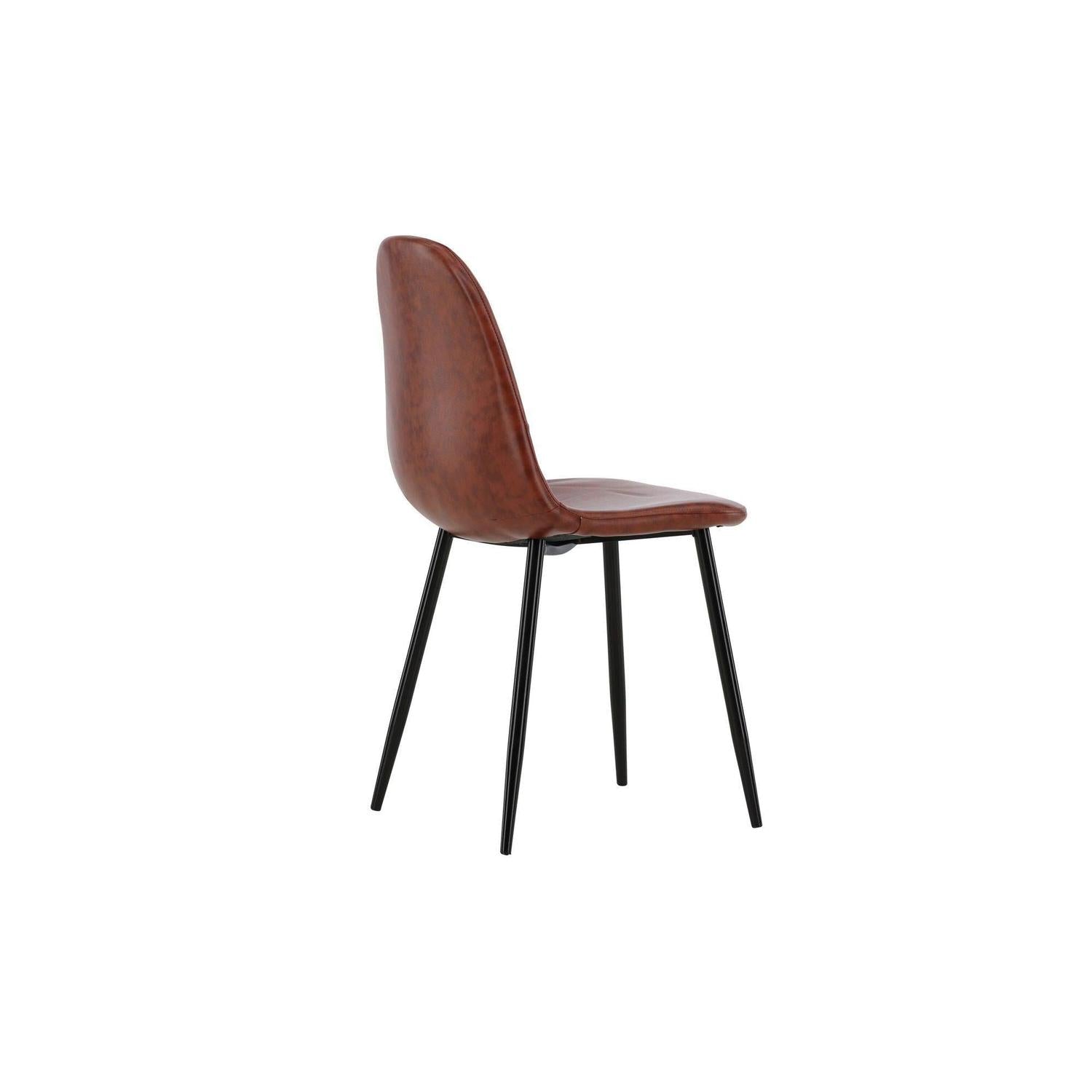 2er-Set Stühle Polar Matstol - Braunes Kunstleder / Schwarz-Esszimmerstuhl-Venture Home-le canapé