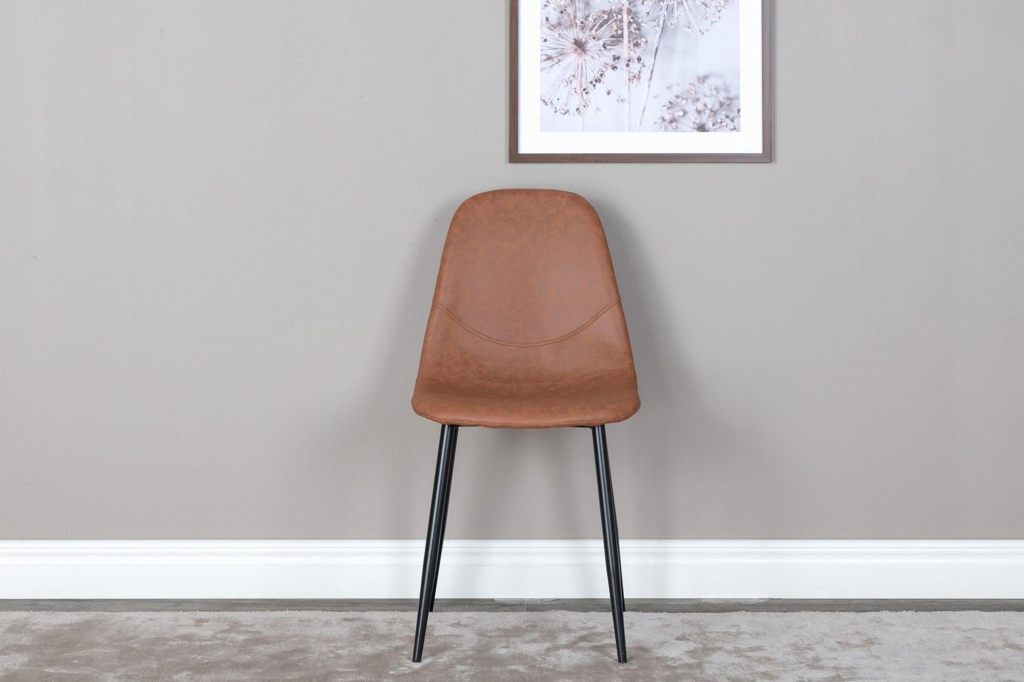 2er-Set Stühle Polar Matstol - Braunes Kunstleder / Schwarz-Esszimmerstuhl-Venture Home-le canapé