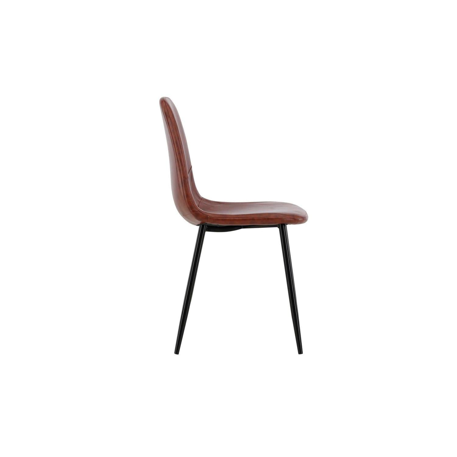 2er-Set Stühle Polar Matstol - Braunes Kunstleder / Schwarz-Esszimmerstuhl-Venture Home-le canapé