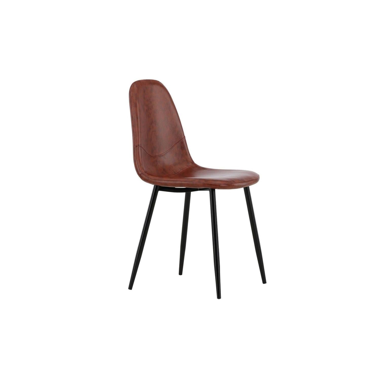 2er-Set Stühle Polar Matstol - Braunes Kunstleder / Schwarz-Esszimmerstuhl-Venture Home-le canapé