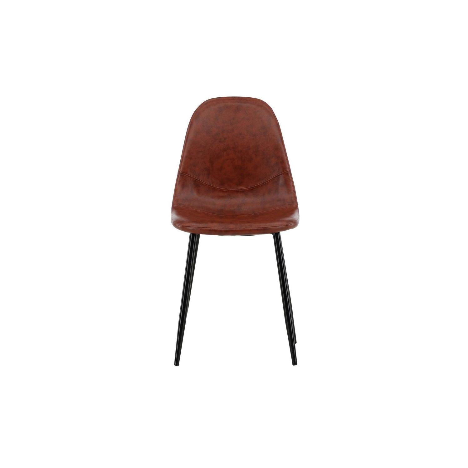 2er-Set Stühle Polar Matstol - Braunes Kunstleder / Schwarz-Esszimmerstuhl-Venture Home-le canapé