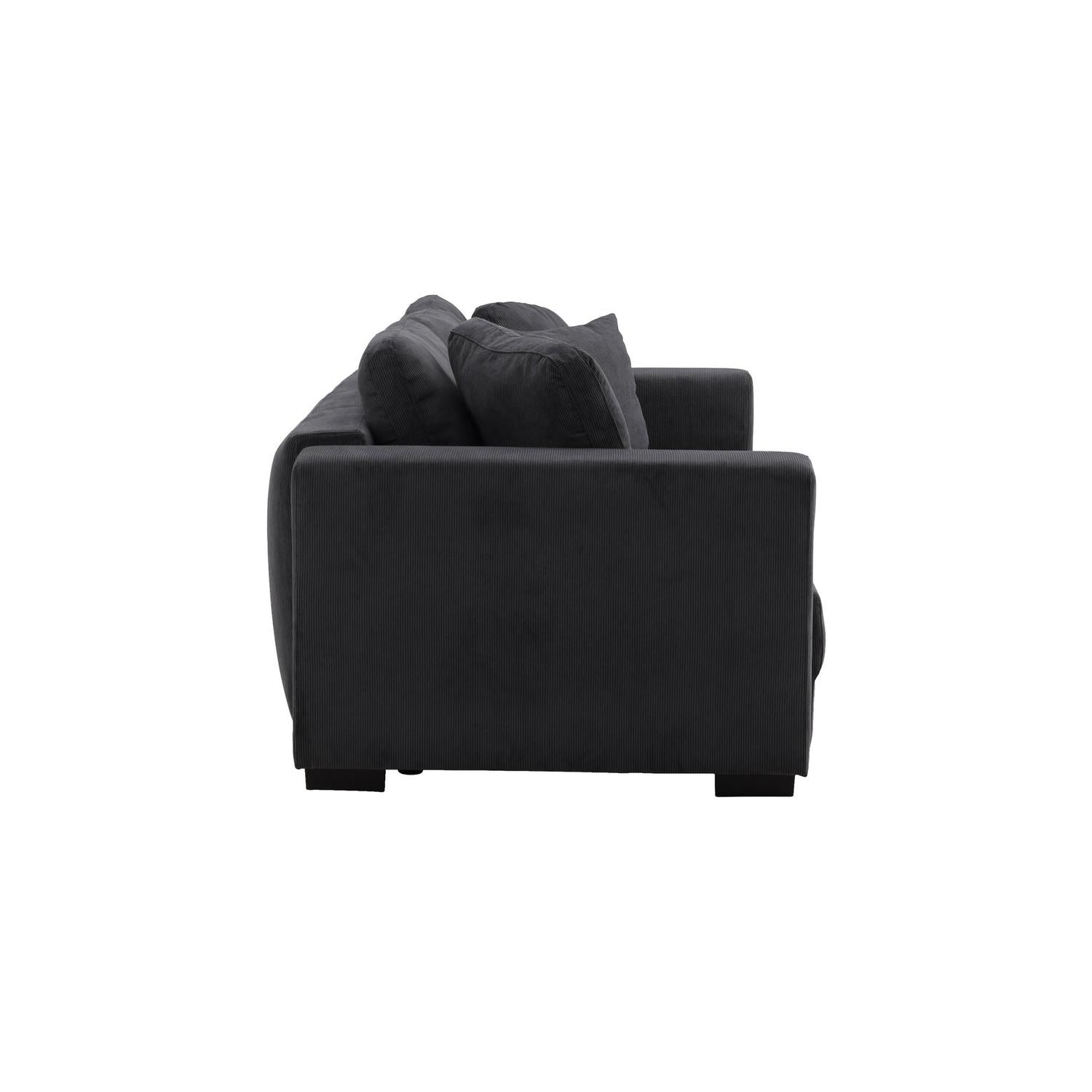 3-Sitzer Sofa Bellmann aus Cord - Dunkelgrau-3-Sitzer Sofas-Venture Home-le canapé