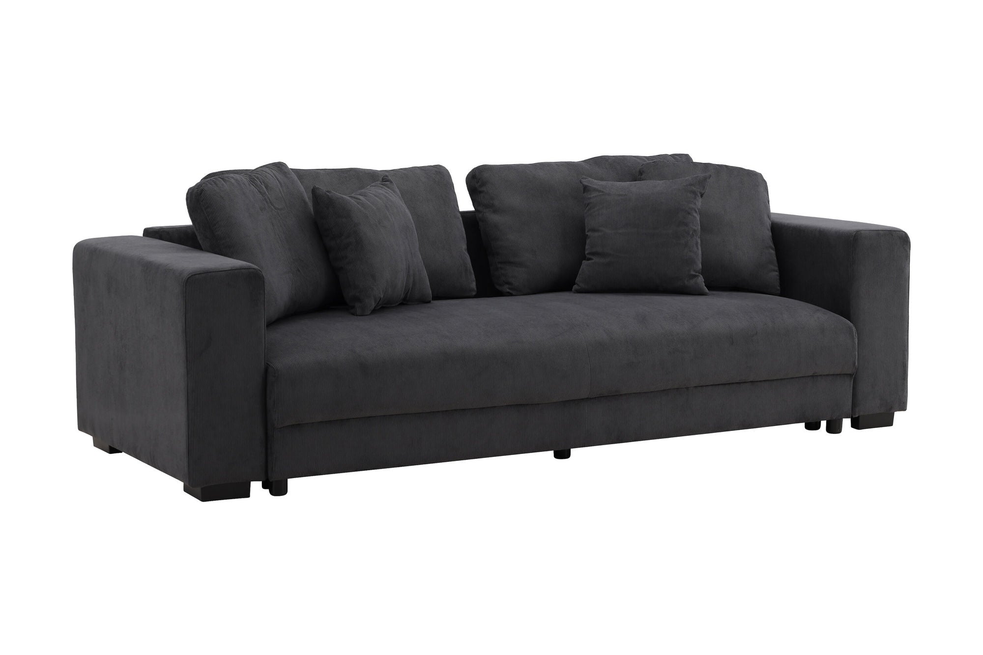 3-Sitzer Sofa Bellmann aus Cord - Dunkelgrau-3-Sitzer Sofas-Venture Home-le canapé