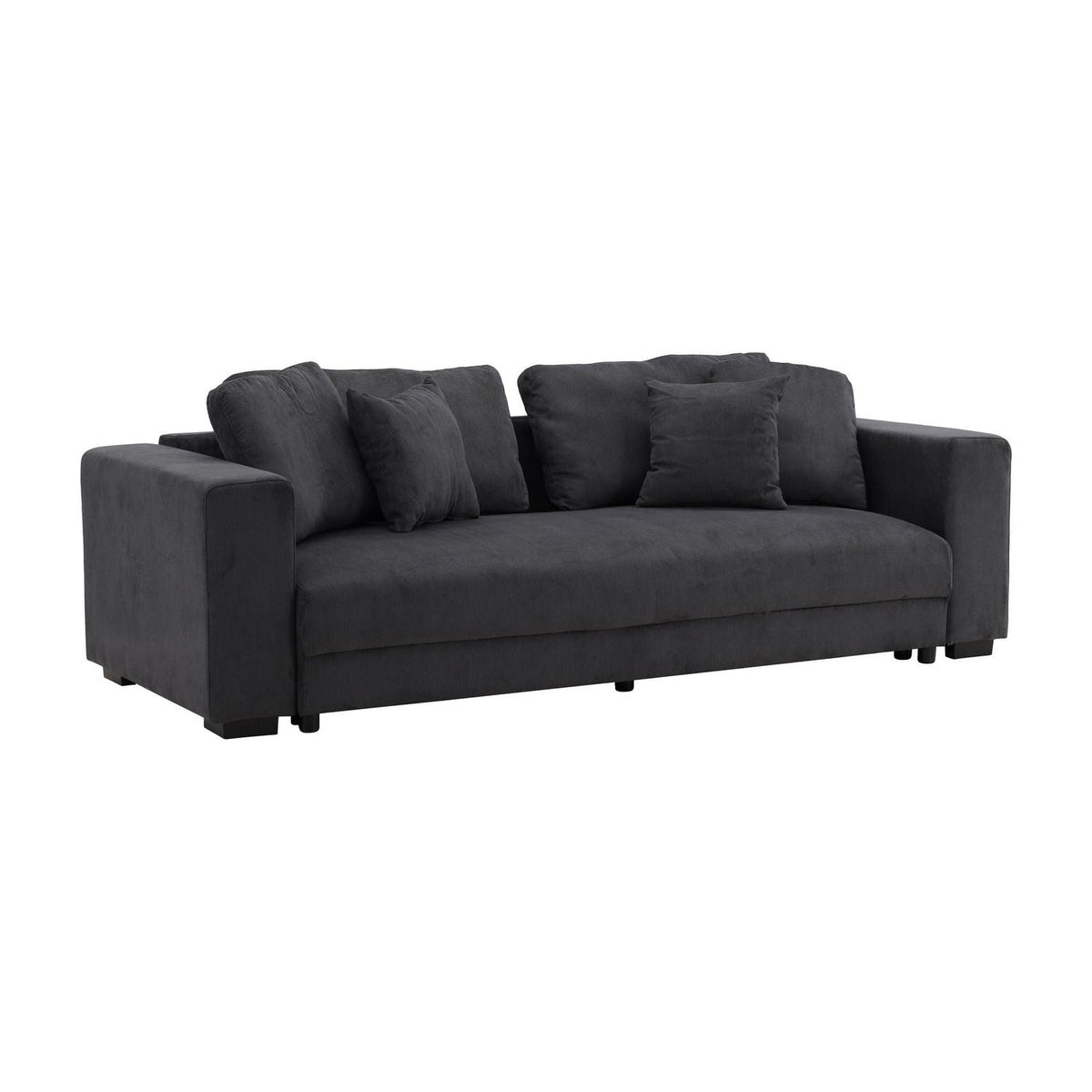 3-Sitzer Sofa Bellmann aus Cord - Dunkelgrau-3-Sitzer Sofas-Venture Home-le canapé