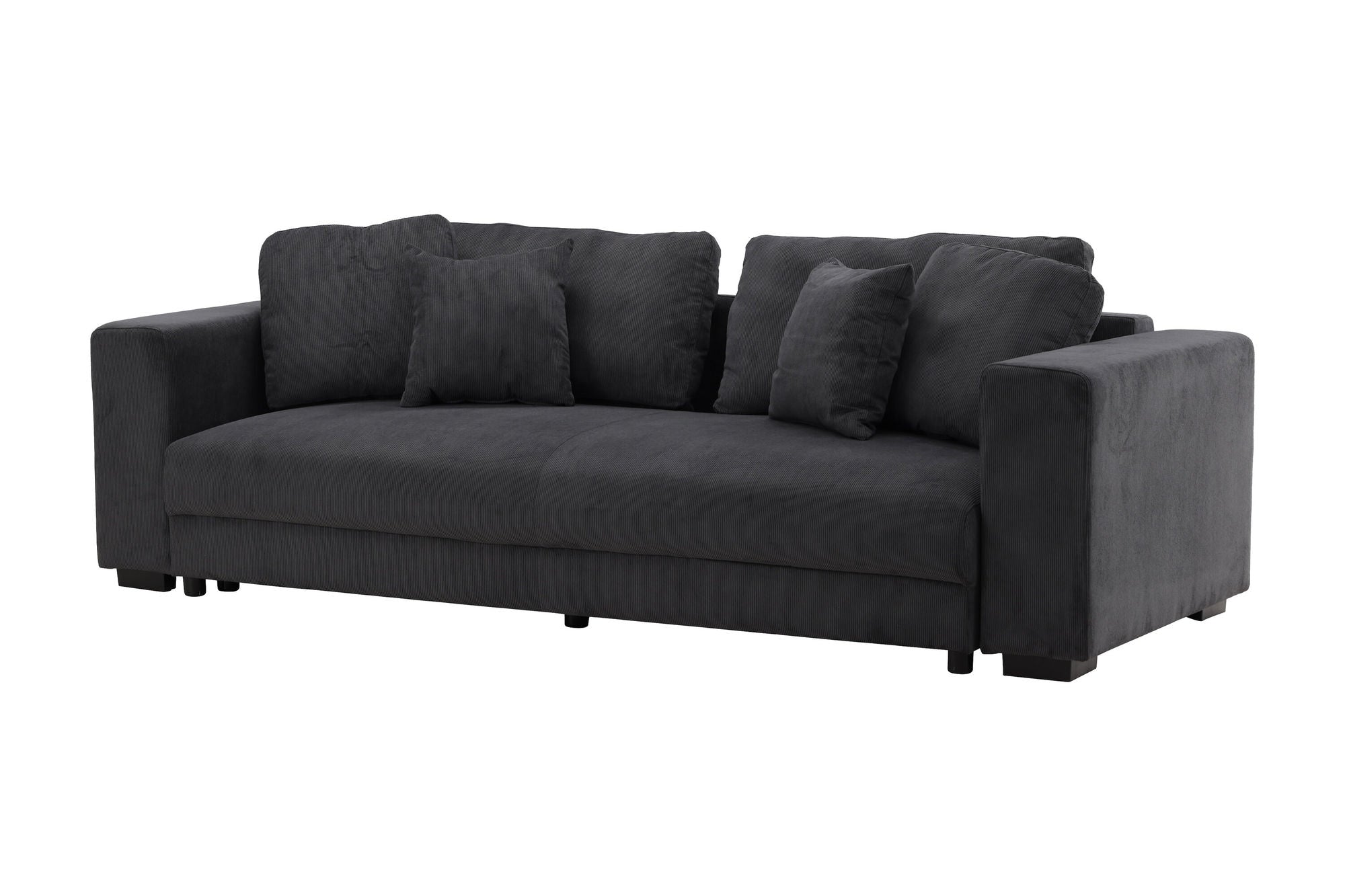 3-Sitzer Sofa Bellmann aus Cord - Dunkelgrau-3-Sitzer Sofas-Venture Home-le canapé