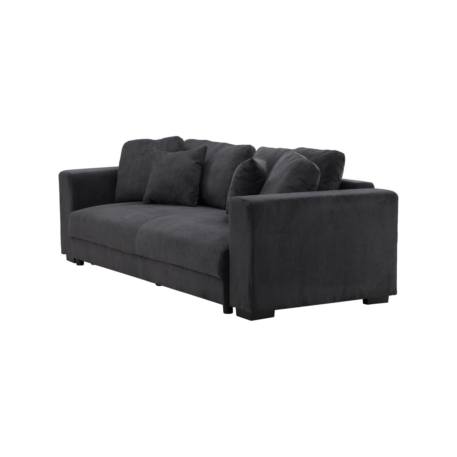 3-Sitzer Sofa Bellmann aus Cord - Dunkelgrau-3-Sitzer Sofas-Venture Home-le canapé