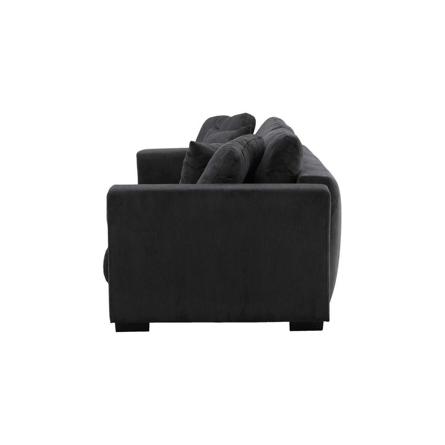 3-Sitzer Sofa Bellmann aus Cord - Dunkelgrau-3-Sitzer Sofas-Venture Home-le canapé