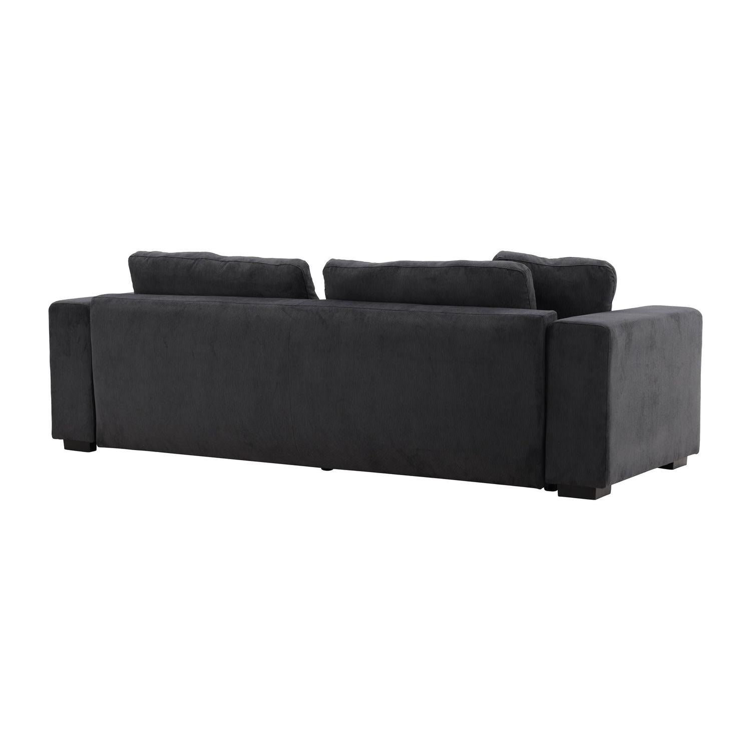 3-Sitzer Sofa Bellmann aus Cord - Dunkelgrau-3-Sitzer Sofas-Venture Home-le canapé