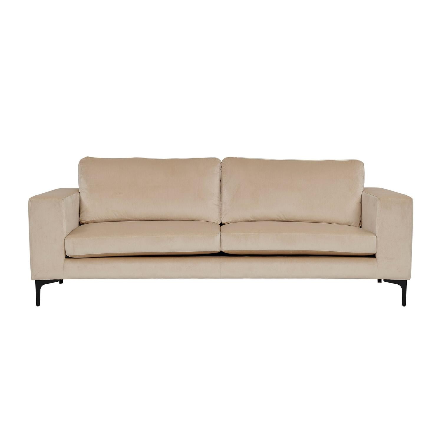 3-Sitzer Sofa Bolero aus Samt - Beige-3-Sitzer Sofas-Venture Home-le canapé
