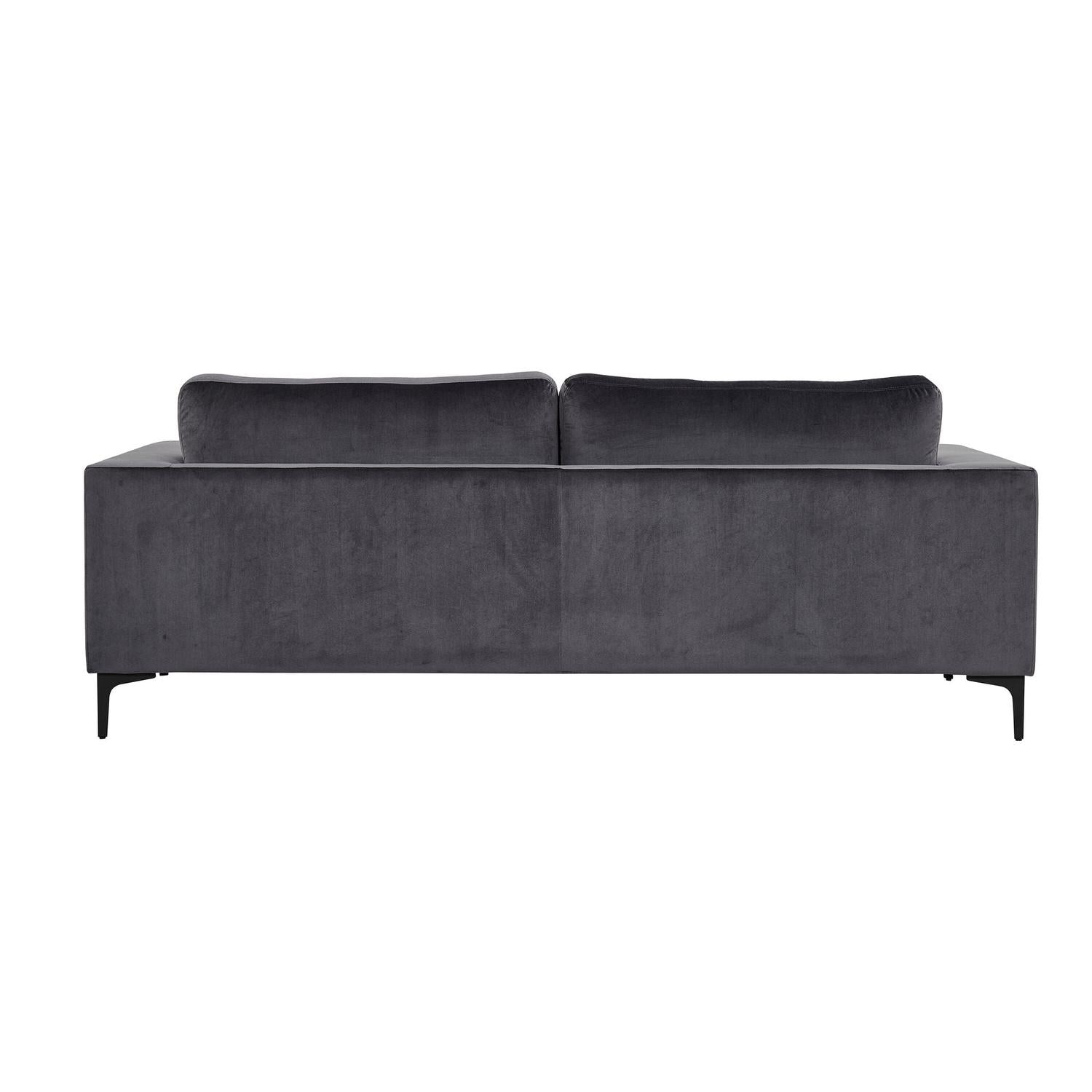 3-Sitzer Sofa Bolero aus Samt - Dunkelgrau-3-Sitzer Sofas-Venture Home-le canapé