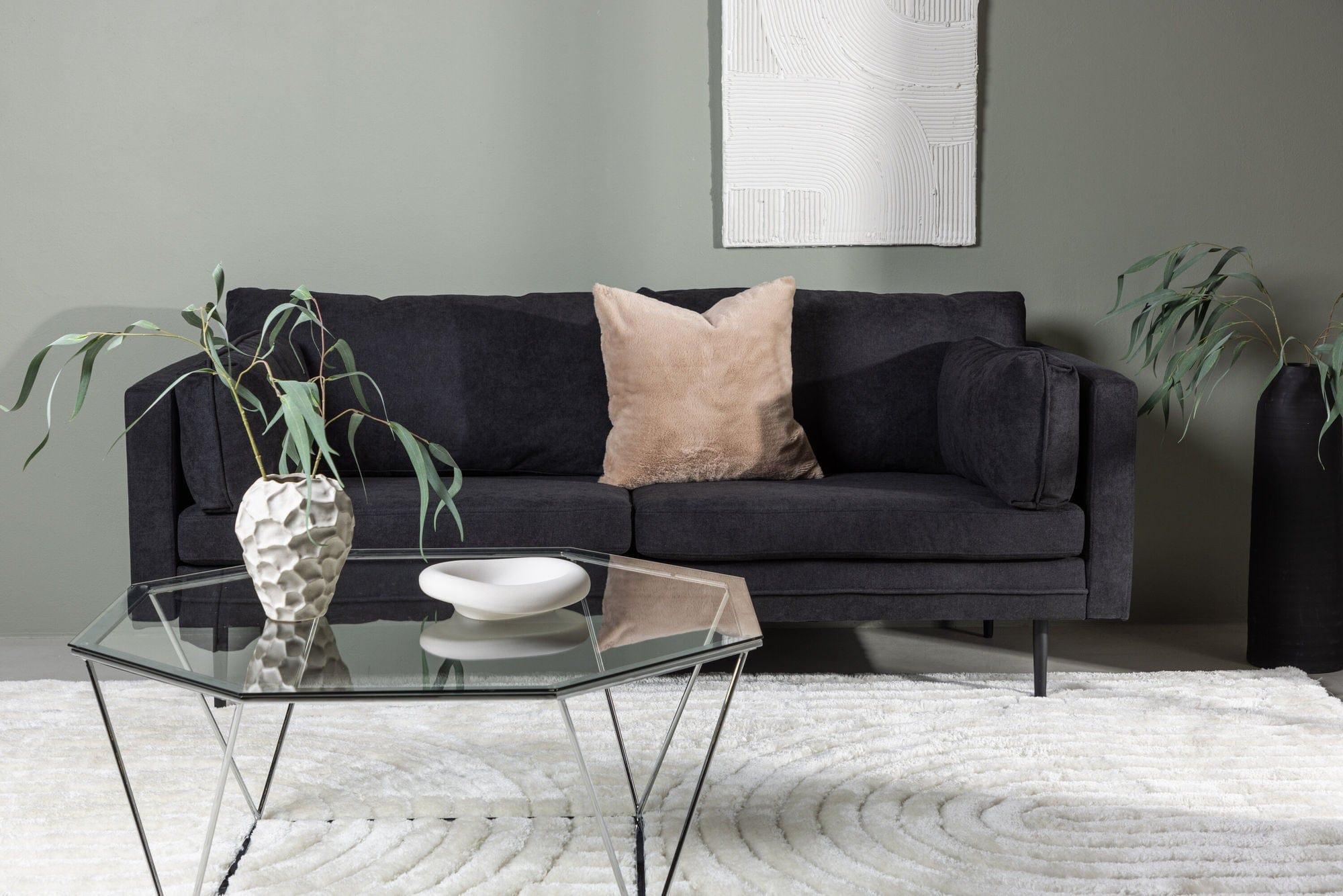 3-Sitzer Sofa Boom aus Leinen - Schwarz-3-Sitzer Sofas-Venture Home-le canapé