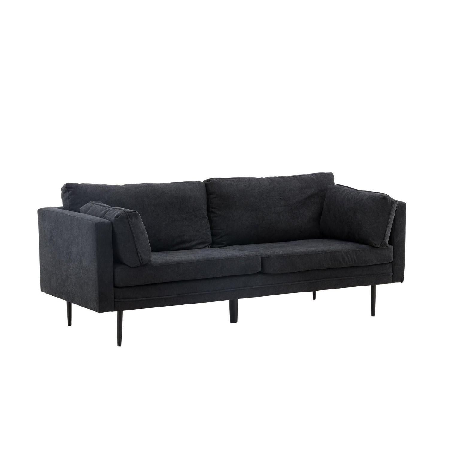 3-Sitzer Sofa Boom aus Leinen - Schwarz-3-Sitzer Sofas-Venture Home-le canapé