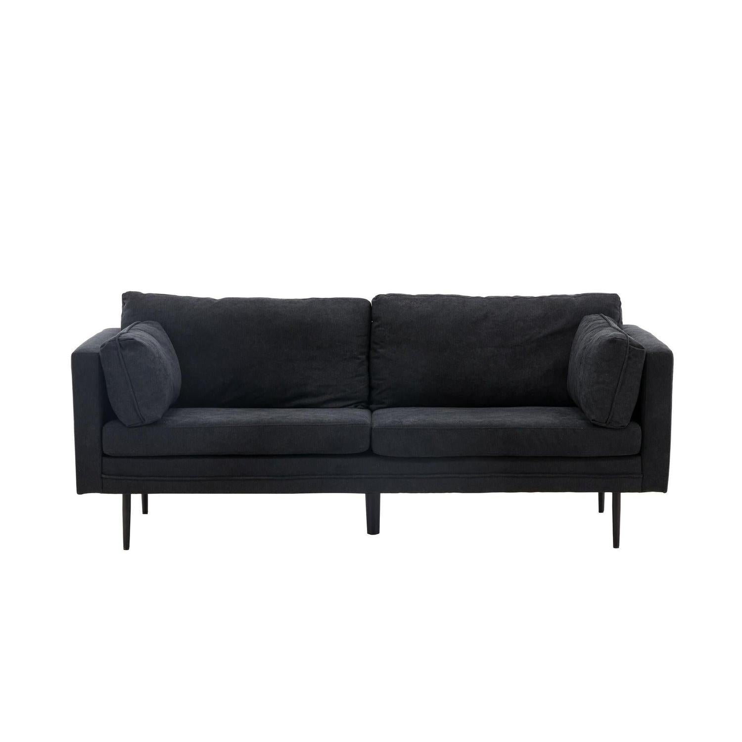 3-Sitzer Sofa Boom aus Leinen - Schwarz-3-Sitzer Sofas-Venture Home-le canapé