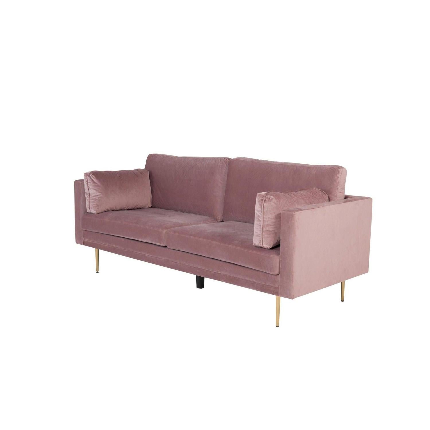 3-Sitzer Sofa Boom aus Samt - Altrosa-3-Sitzer Sofas-Venture Home-le canapé