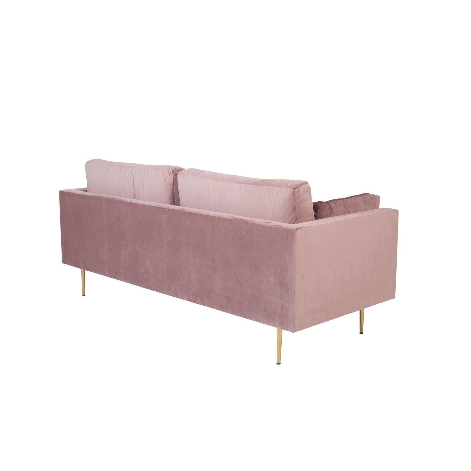 3-Sitzer Sofa Boom aus Samt - Altrosa-3-Sitzer Sofas-Venture Home-le canapé