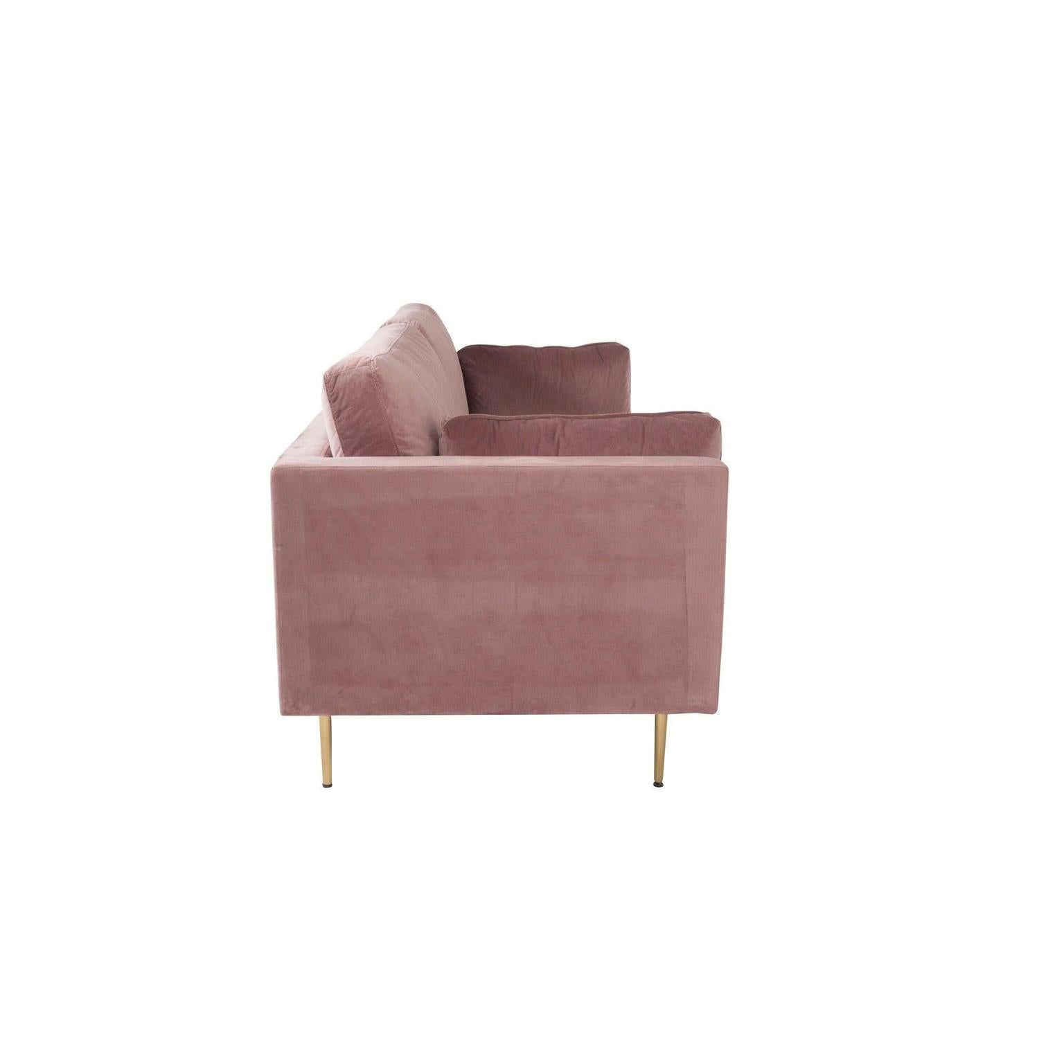 3-Sitzer Sofa Boom aus Samt - Altrosa-3-Sitzer Sofas-Venture Home-le canapé