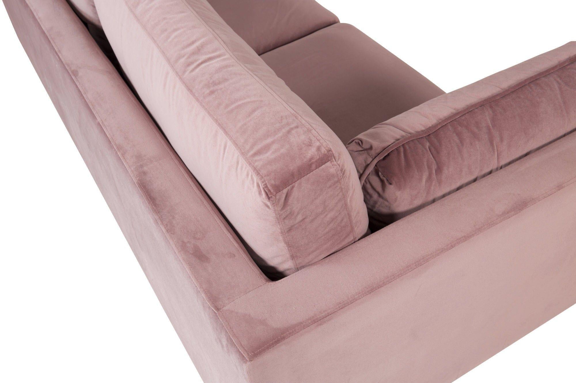 3-Sitzer Sofa Boom aus Samt - Altrosa-3-Sitzer Sofas-Venture Home-le canapé
