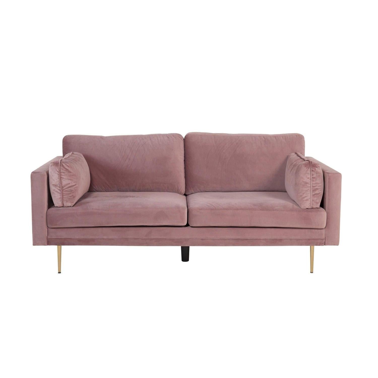 3-Sitzer Sofa Boom aus Samt - Altrosa-3-Sitzer Sofas-Venture Home-le canapé