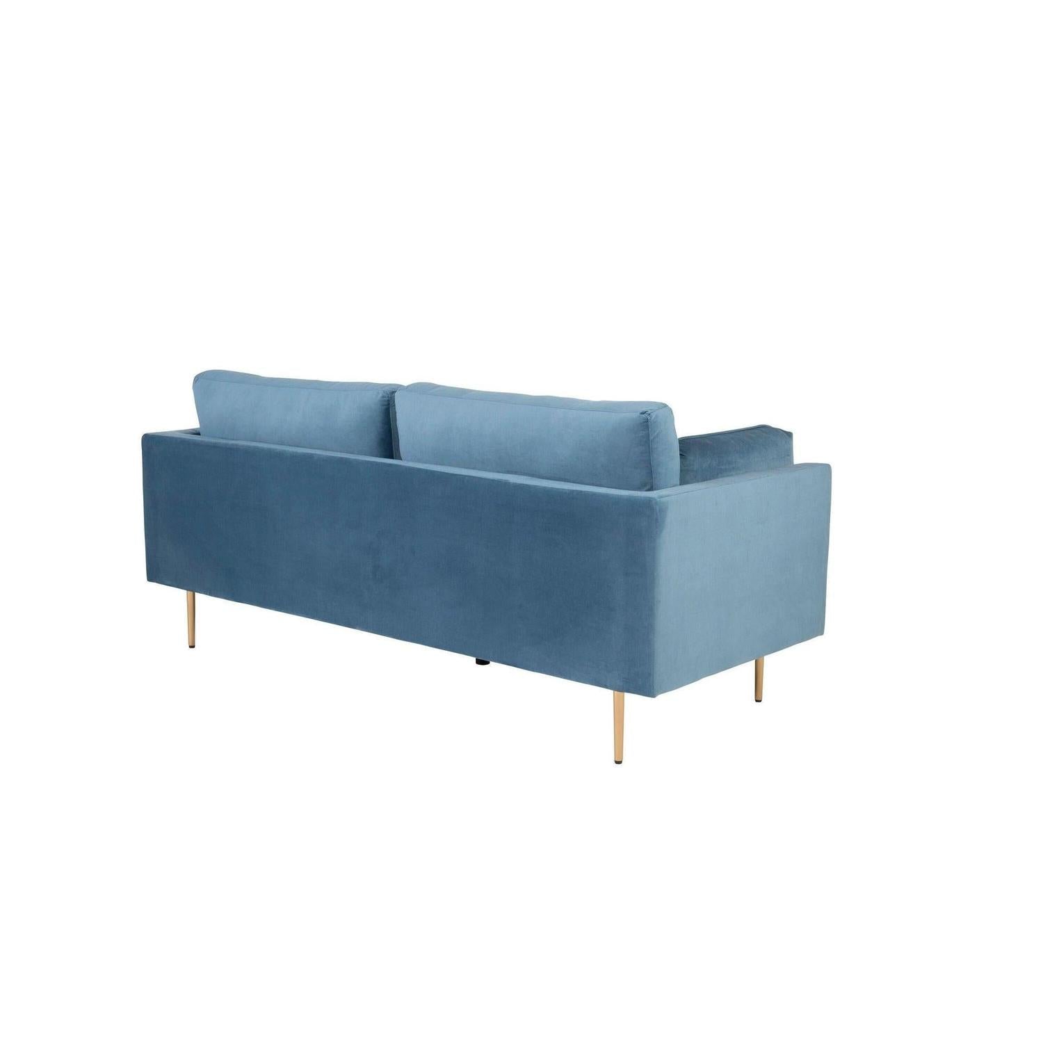 3-Sitzer Sofa Boom aus Samt - Blau-3-Sitzer Sofas-Venture Home-le canapé