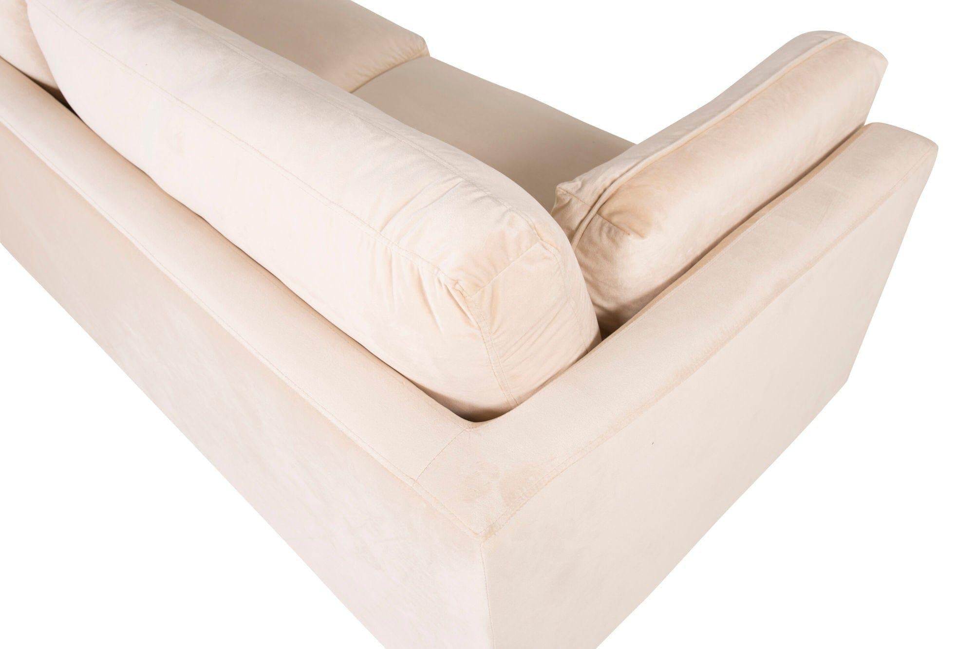 3-Sitzer Sofa Boom aus Samt - Creme-3-Sitzer Sofas-Venture Home-le canapé