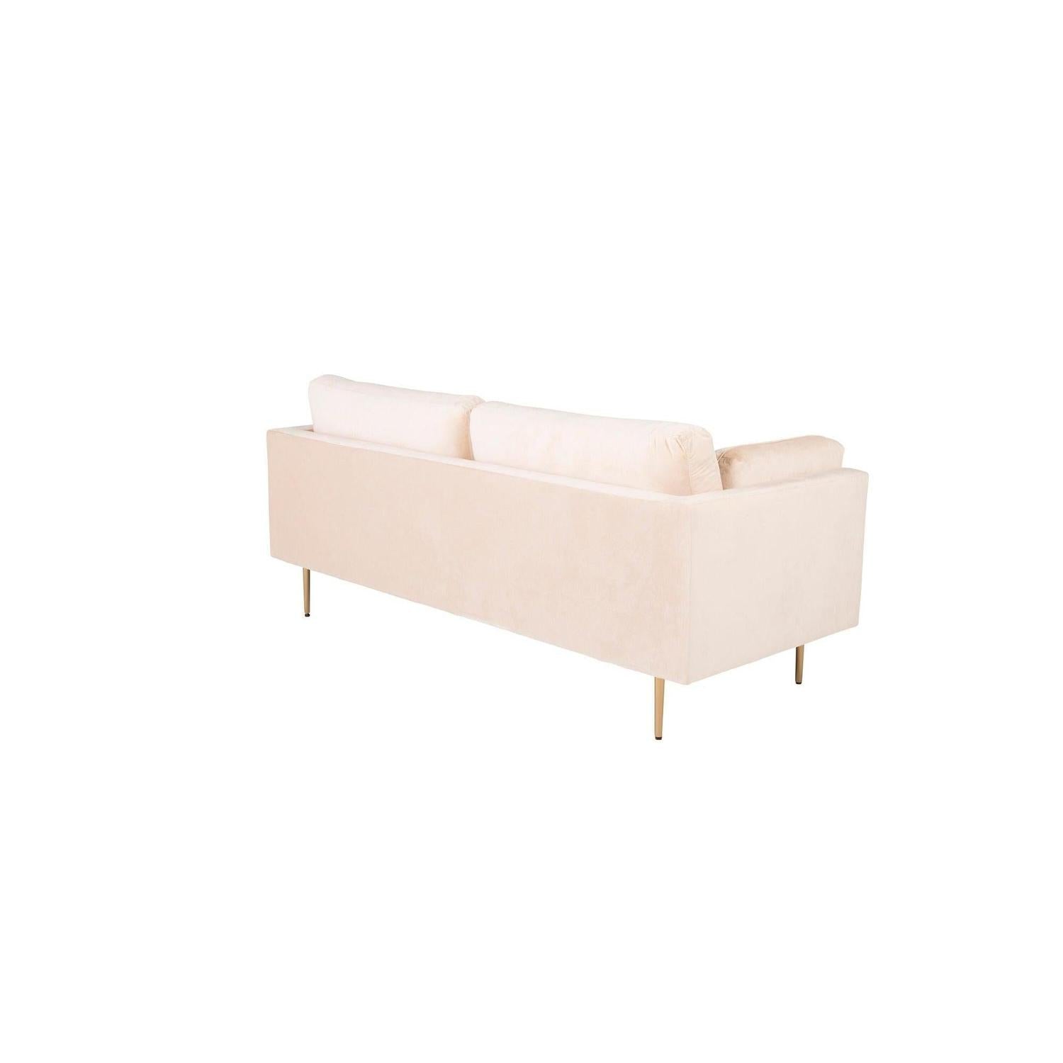 3-Sitzer Sofa Boom aus Samt - Creme-3-Sitzer Sofas-Venture Home-le canapé