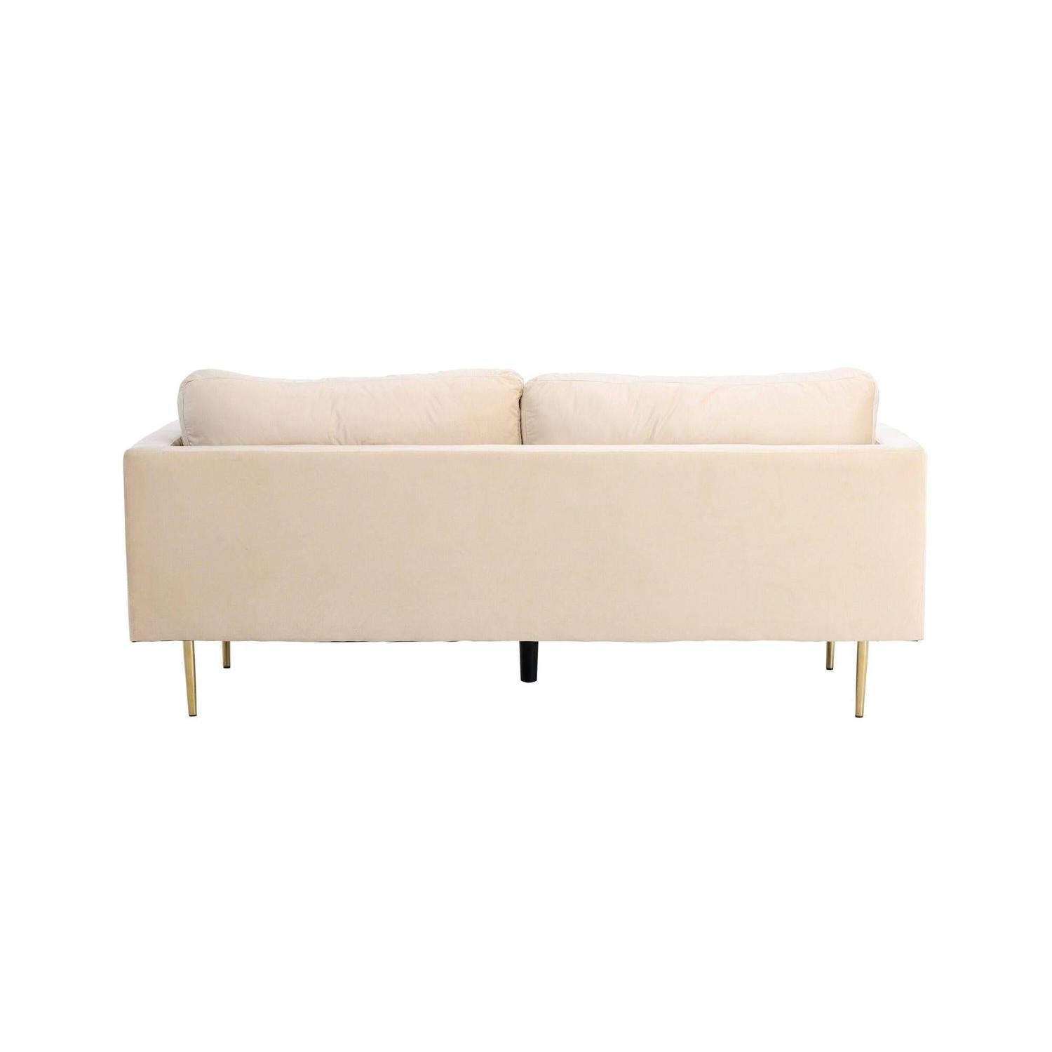 3-Sitzer Sofa Boom aus Samt - Creme-3-Sitzer Sofas-Venture Home-le canapé
