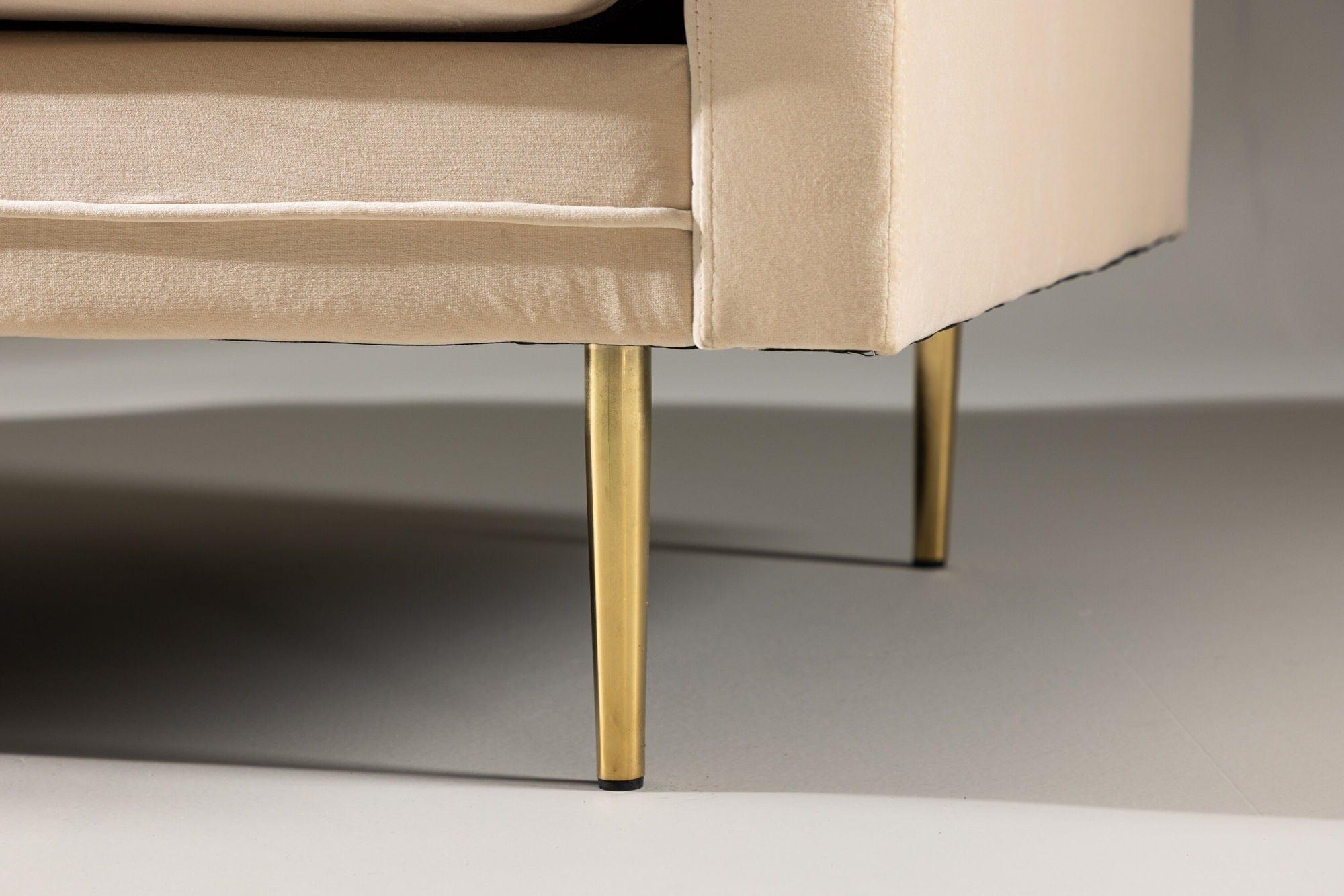 3-Sitzer Sofa Boom aus Samt - Creme-3-Sitzer Sofas-Venture Home-le canapé
