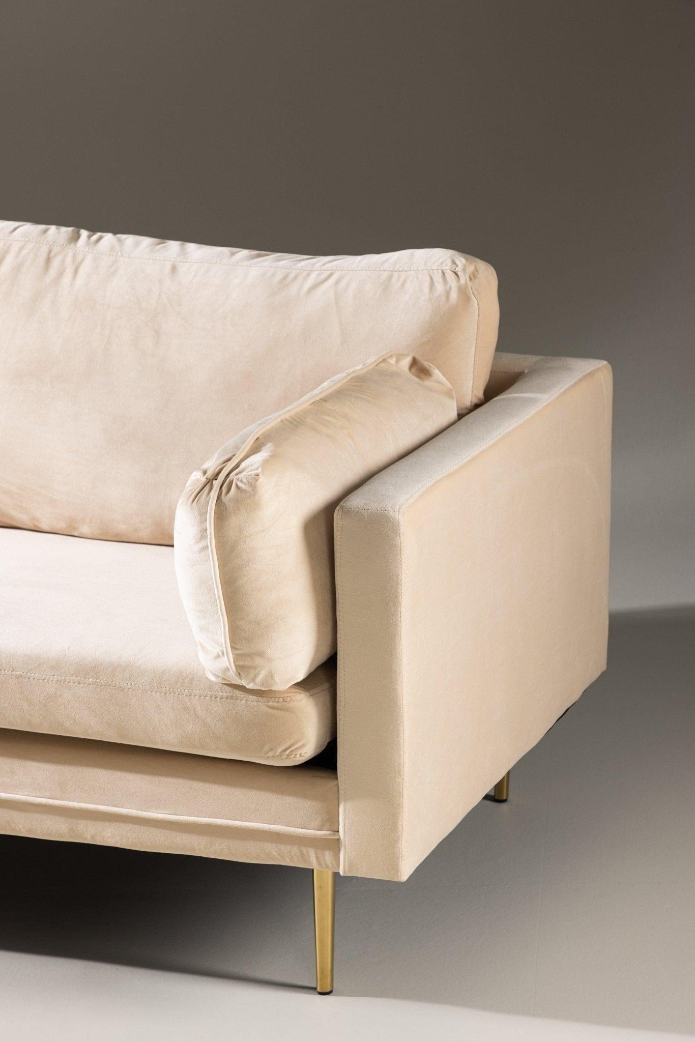 3-Sitzer Sofa Boom aus Samt - Creme-3-Sitzer Sofas-Venture Home-le canapé