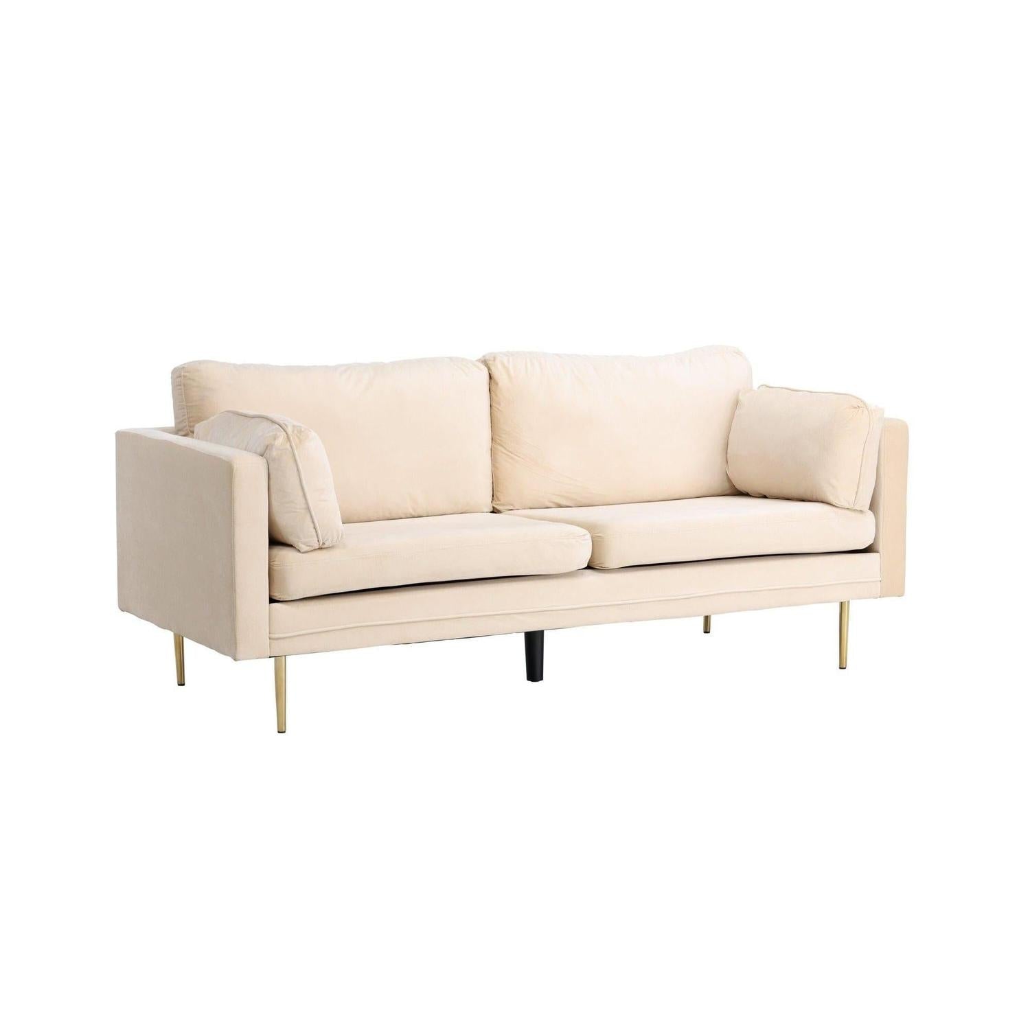 3-Sitzer Sofa Boom aus Samt - Creme-3-Sitzer Sofas-Venture Home-le canapé