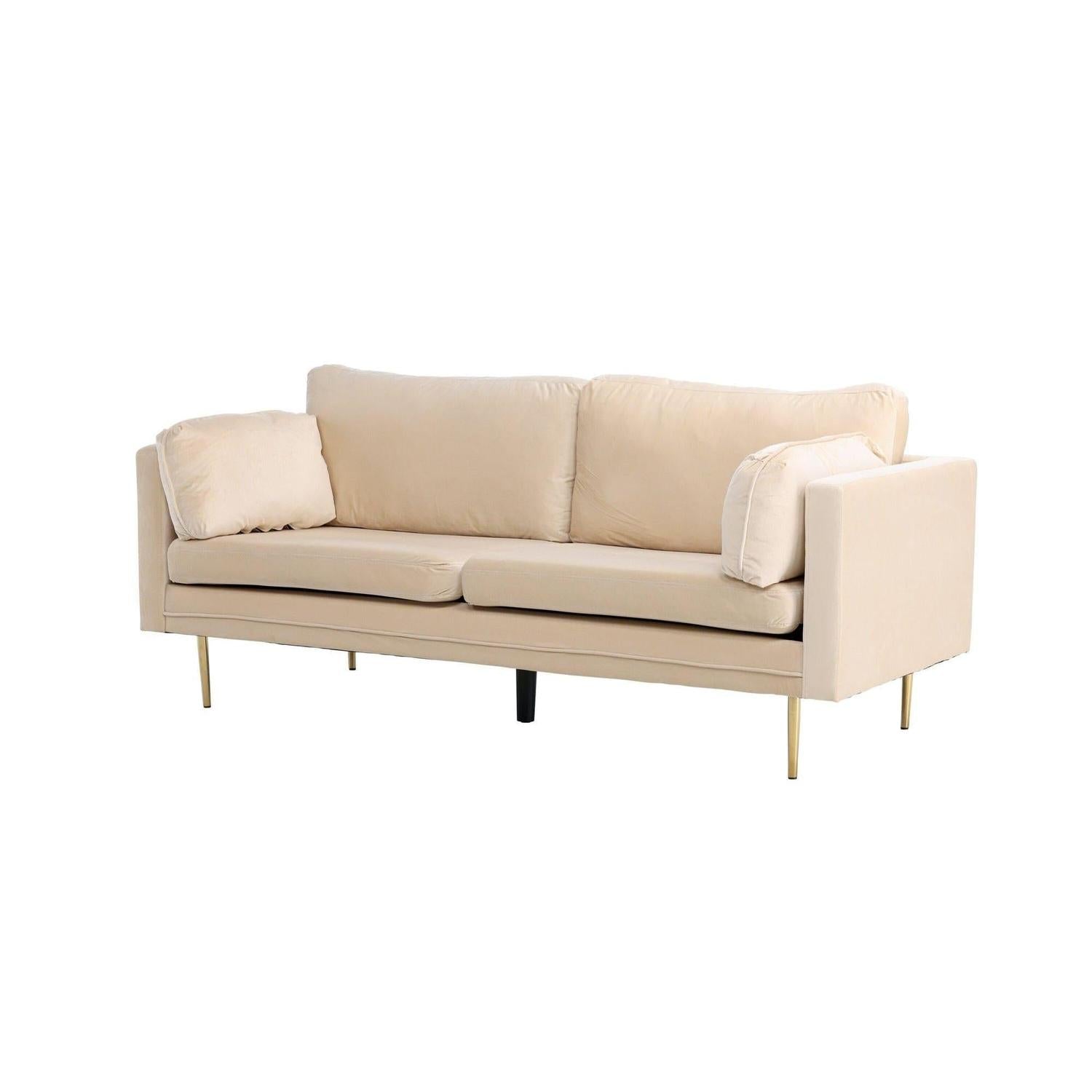 3-Sitzer Sofa Boom aus Samt - Creme-3-Sitzer Sofas-Venture Home-le canapé