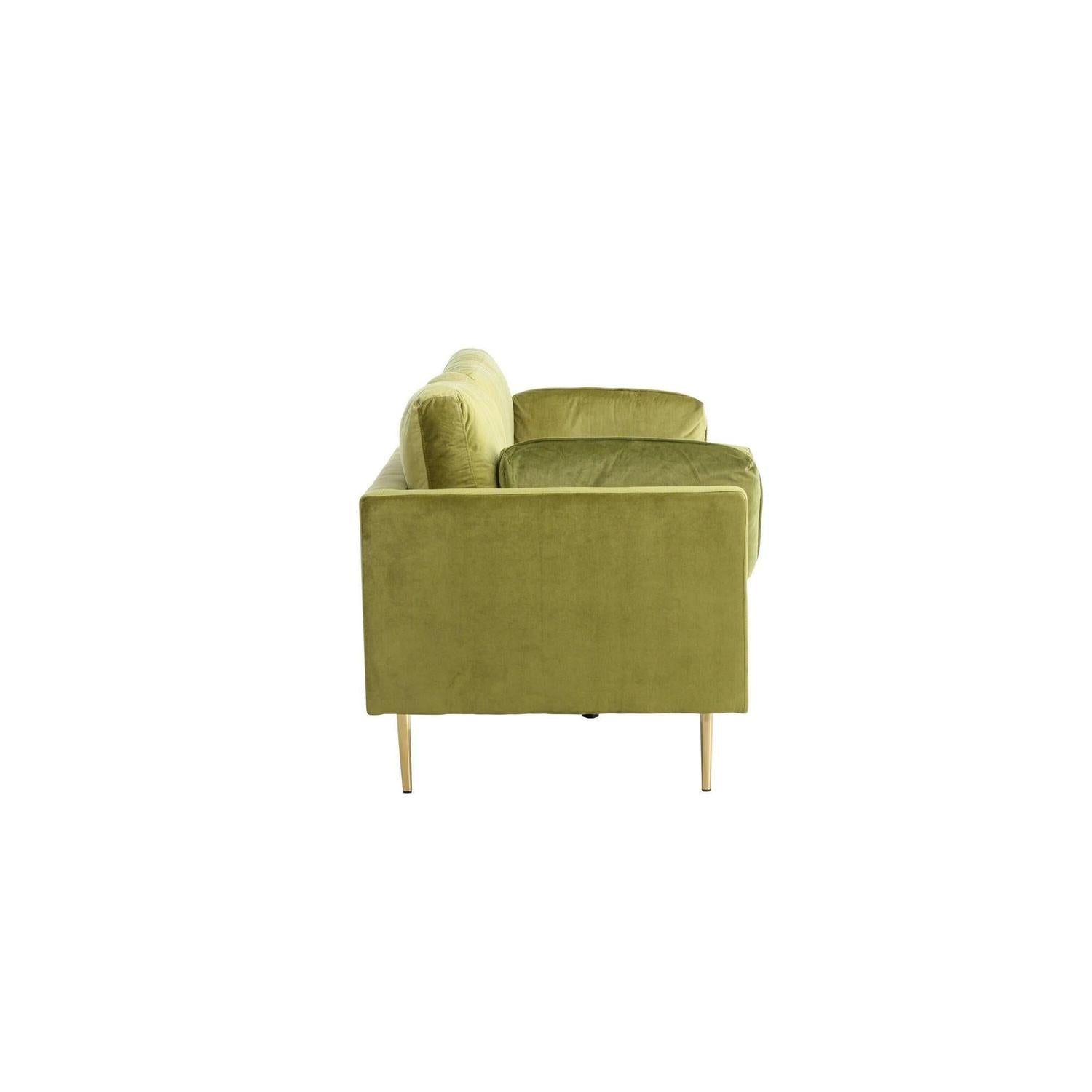 3-Sitzer Sofa Boom aus Samt - Grün-3-Sitzer Sofa-Venture Home-le canapé