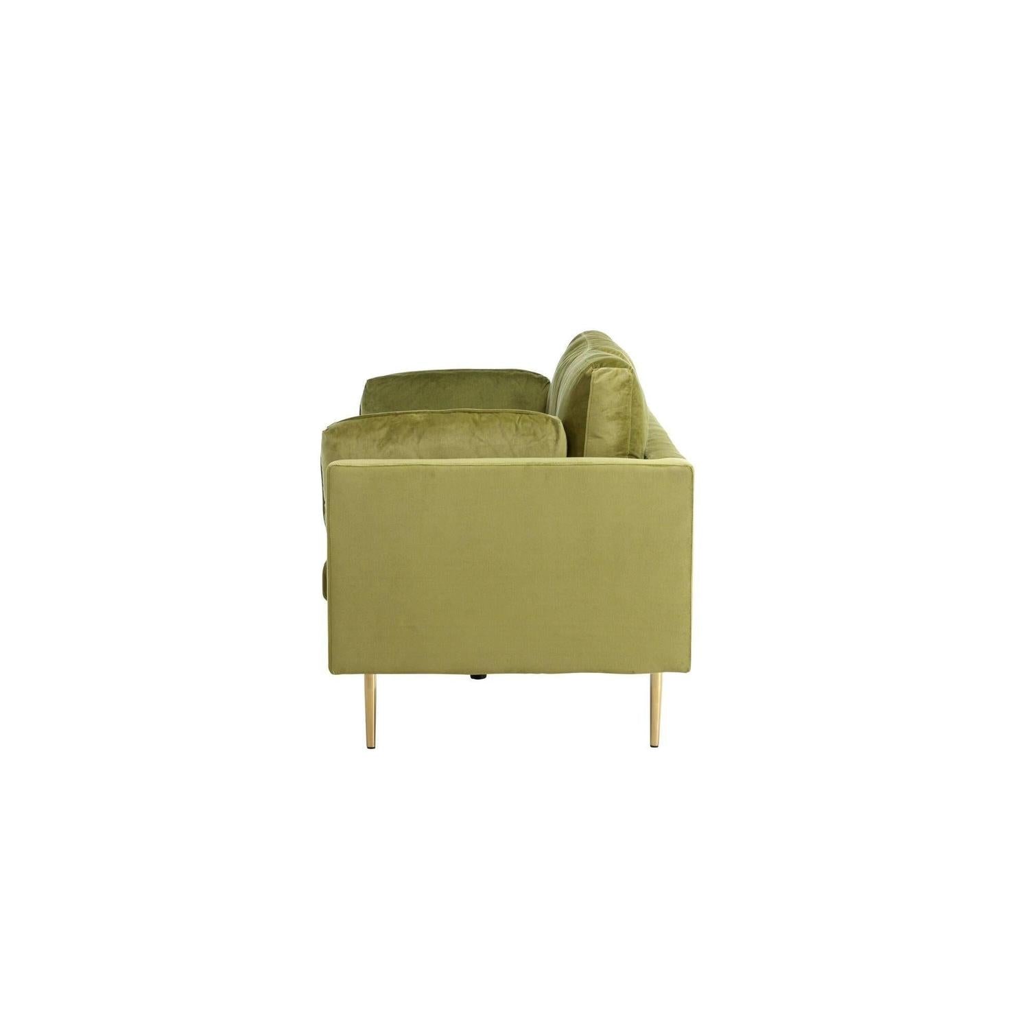 3-Sitzer Sofa Boom aus Samt - Grün-3-Sitzer Sofas-Venture Home-le canapé