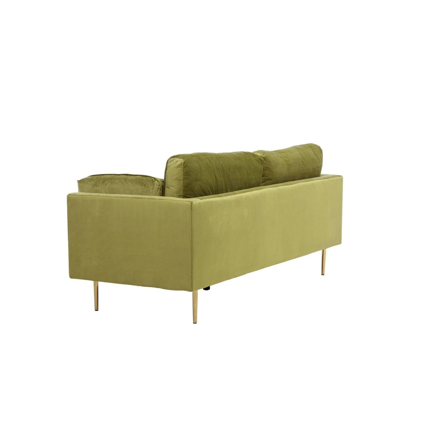 3-Sitzer Sofa Boom aus Samt - Grün-3-Sitzer Sofas-Venture Home-le canapé
