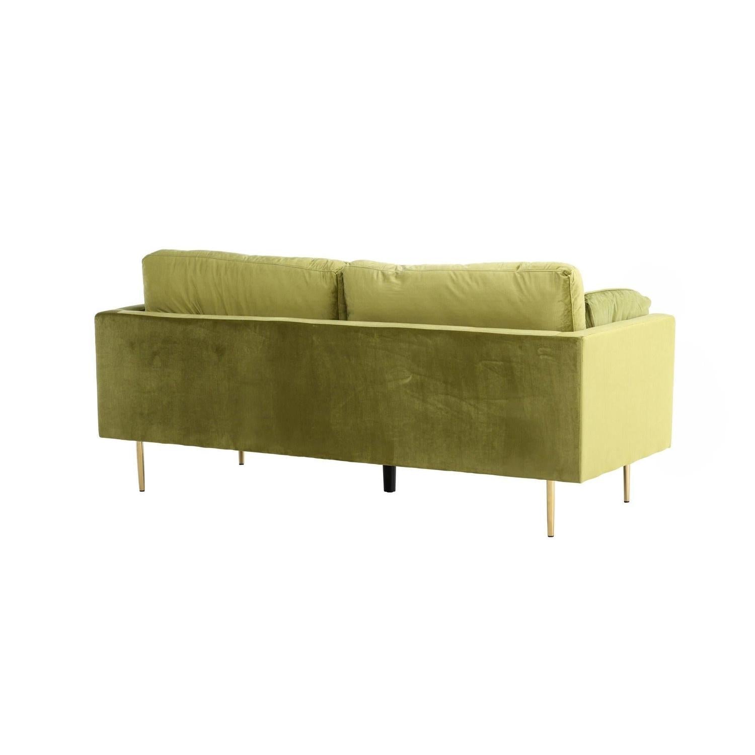 3-Sitzer Sofa Boom aus Samt - Grün-3-Sitzer Sofas-Venture Home-le canapé