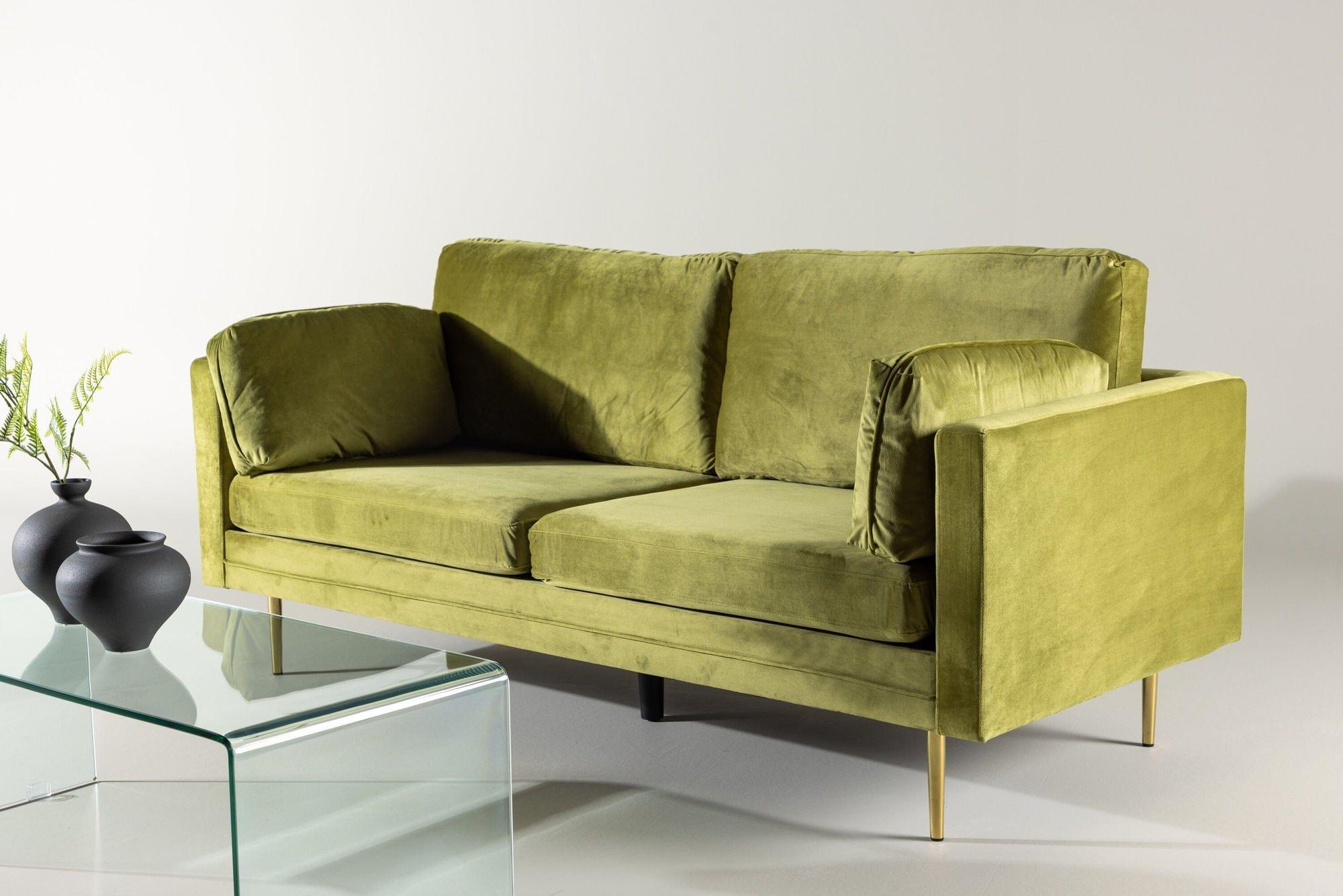 3-Sitzer Sofa Boom aus Samt - Grün-3-Sitzer Sofas-Venture Home-le canapé