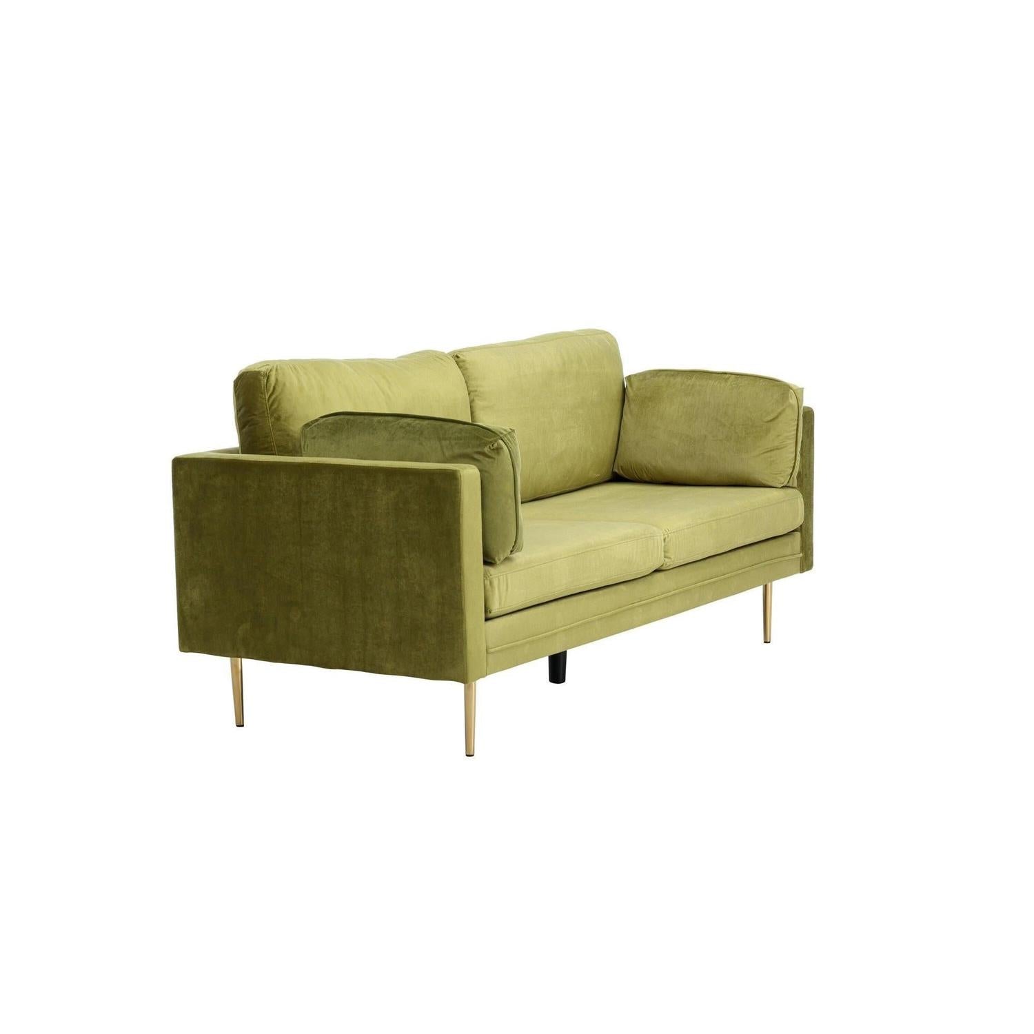 3-Sitzer Sofa Boom aus Samt - Grün-3-Sitzer Sofas-Venture Home-le canapé