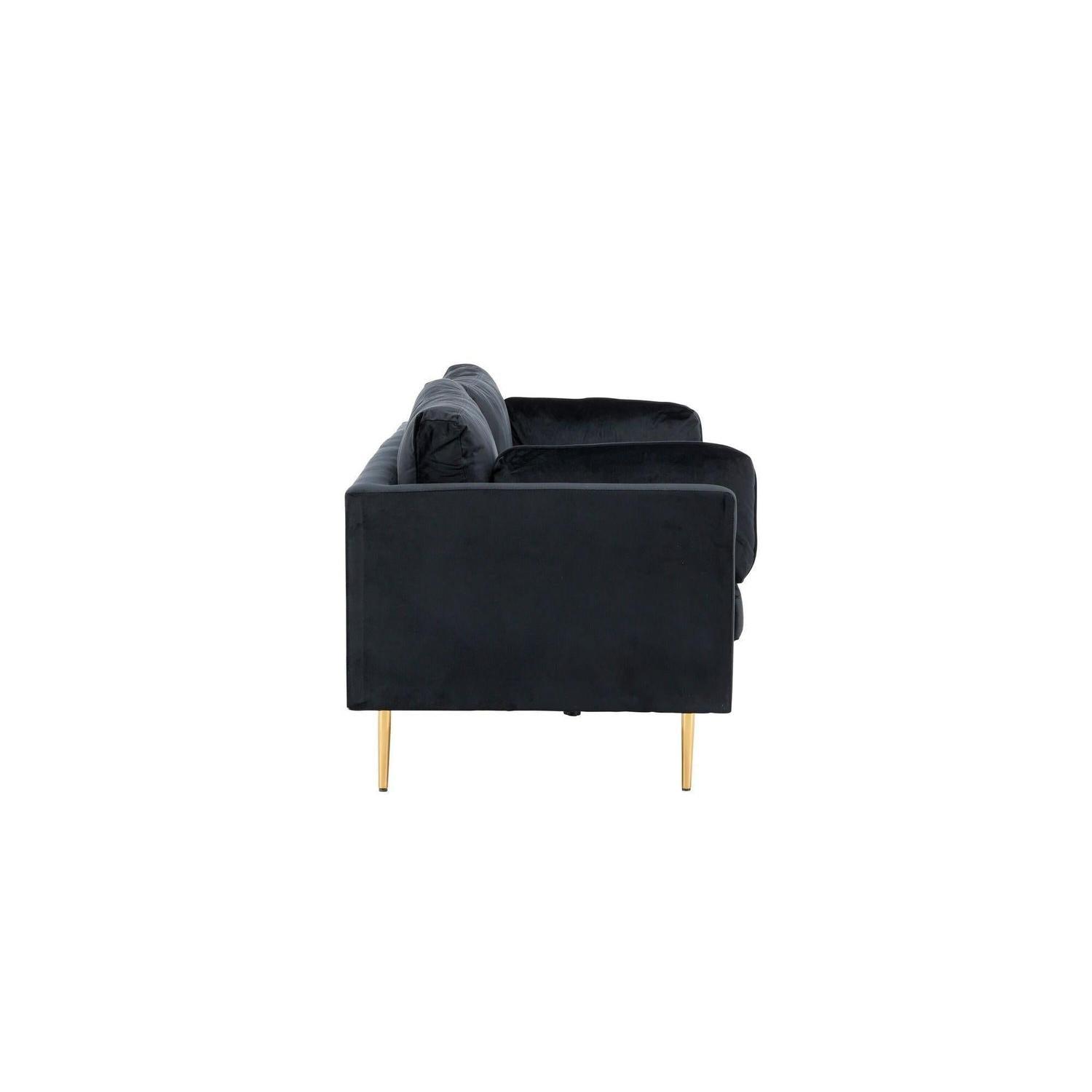 3-Sitzer Sofa Boom aus Samt - Schwarz-3-Sitzer Sofa-Venture Home-le canapé