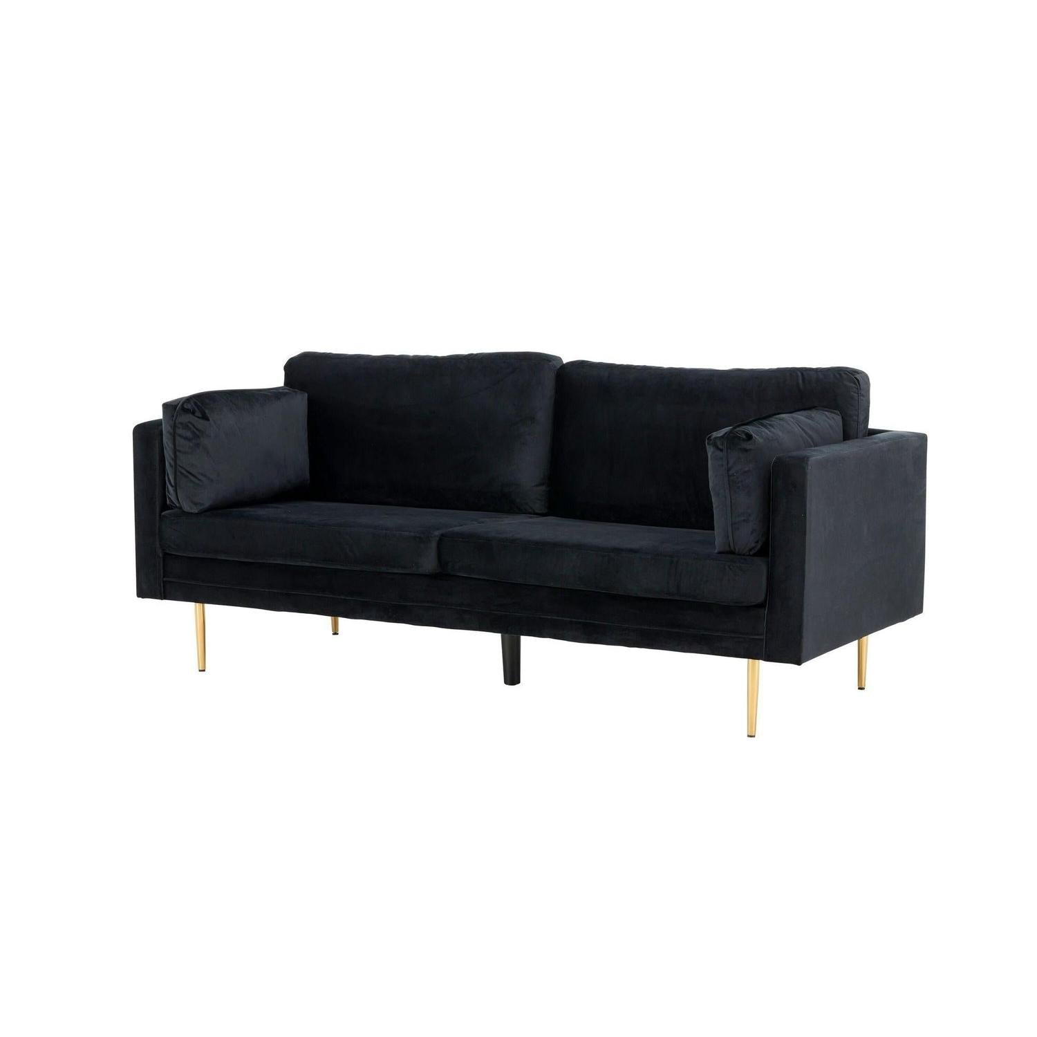3-Sitzer Sofa Boom aus Samt - Schwarz-3-Sitzer Sofa-Venture Home-le canapé