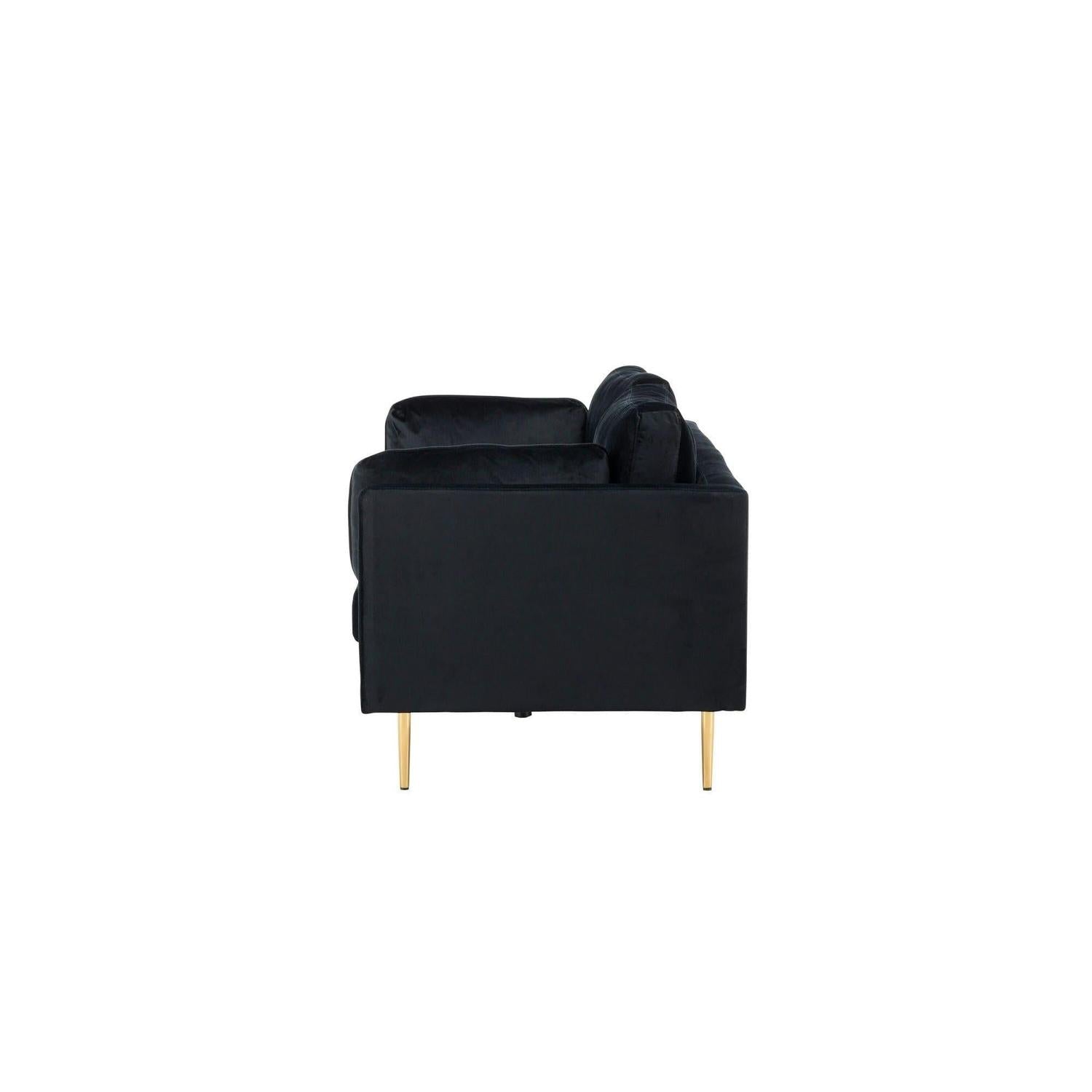 3-Sitzer Sofa Boom aus Samt - Schwarz-3-Sitzer Sofa-Venture Home-le canapé