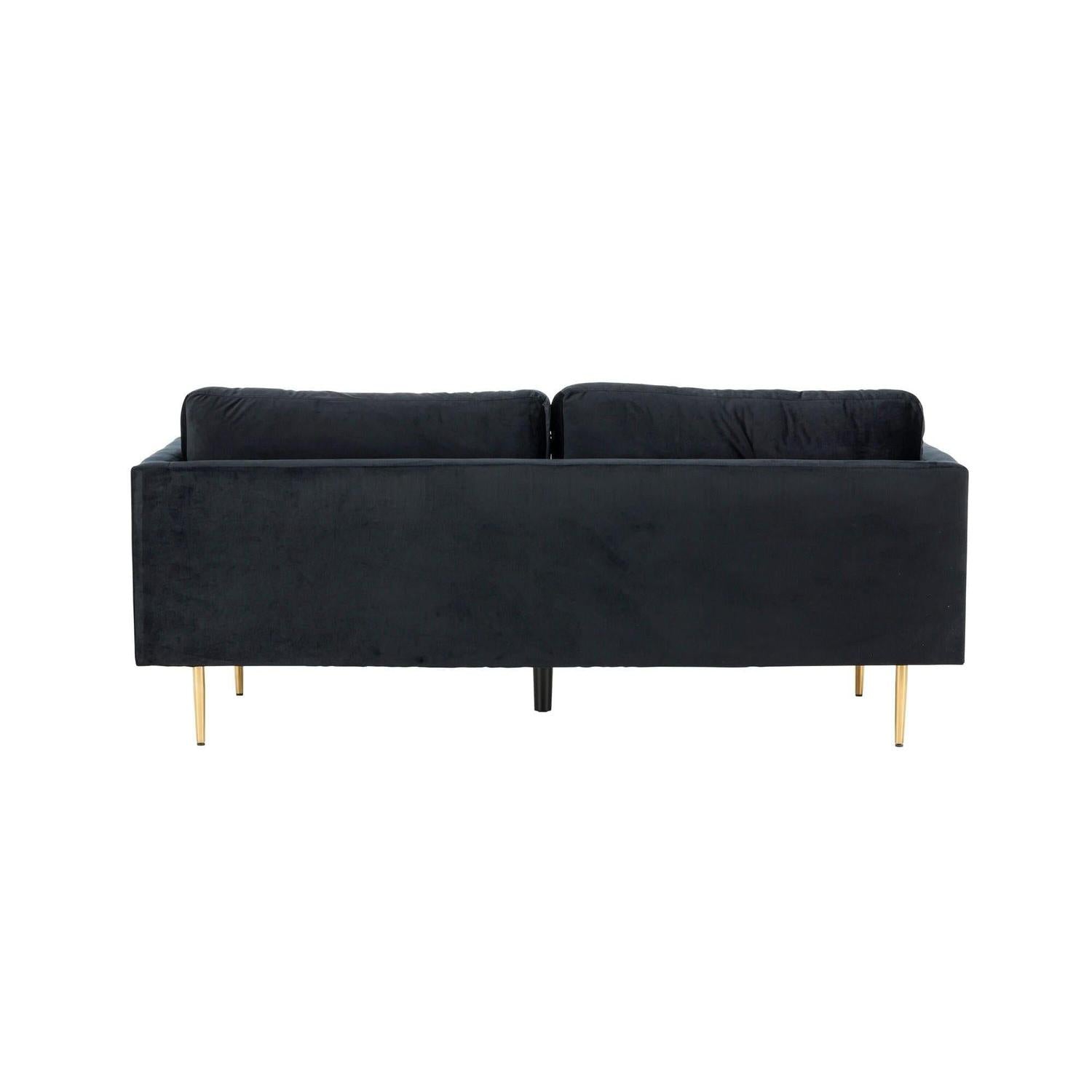 3-Sitzer Sofa Boom aus Samt - Schwarz-3-Sitzer Sofa-Venture Home-le canapé