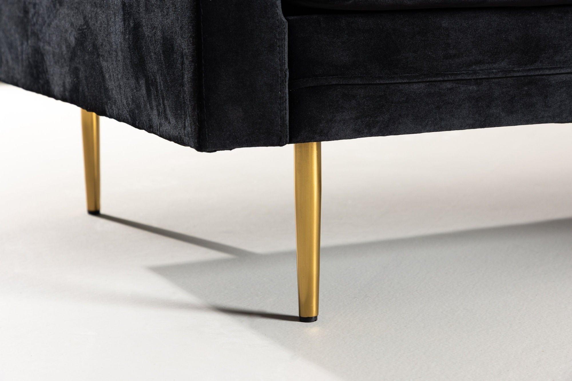 3-Sitzer Sofa Boom aus Samt - Schwarz-3-Sitzer Sofa-Venture Home-le canapé