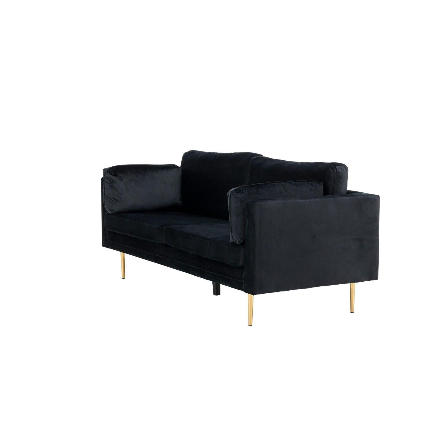 3-Sitzer Sofa Boom aus Samt - Schwarz-3-Sitzer Sofas-Venture Home-le canapé