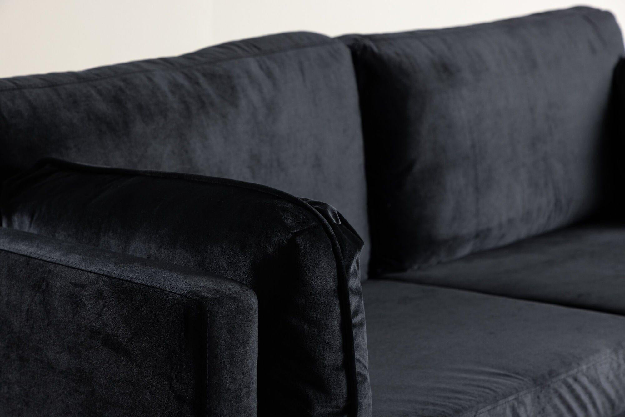 3-Sitzer Sofa Boom aus Samt - Schwarz-3-Sitzer Sofas-Venture Home-le canapé