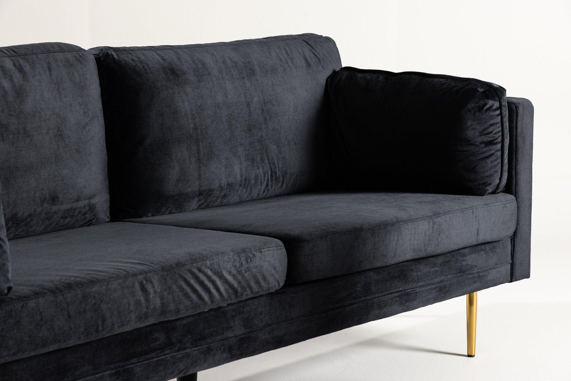 3-Sitzer Sofa Boom aus Samt - Schwarz-3-Sitzer Sofas-Venture Home-le canapé