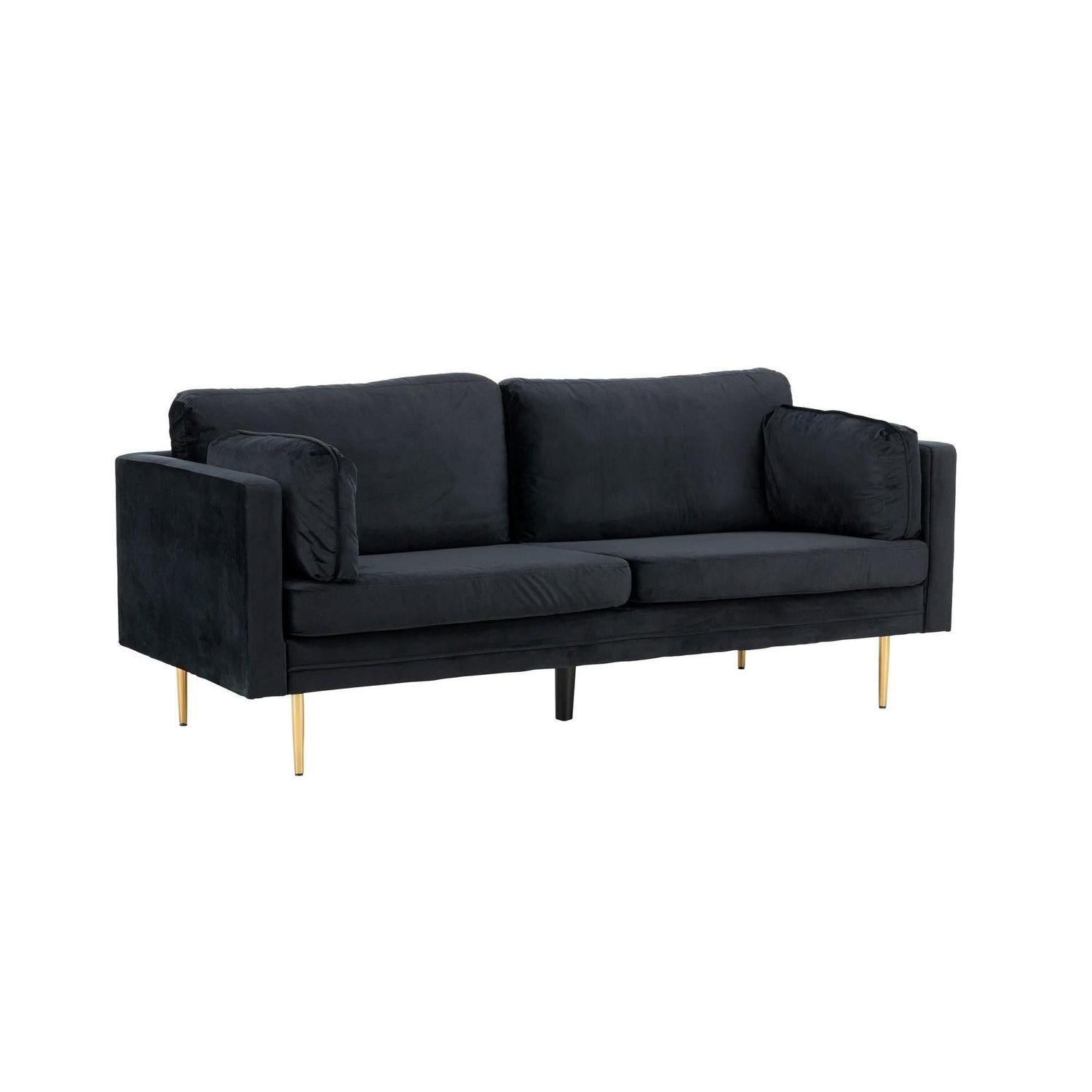 3-Sitzer Sofa Boom aus Samt - Schwarz-3-Sitzer Sofas-Venture Home-le canapé