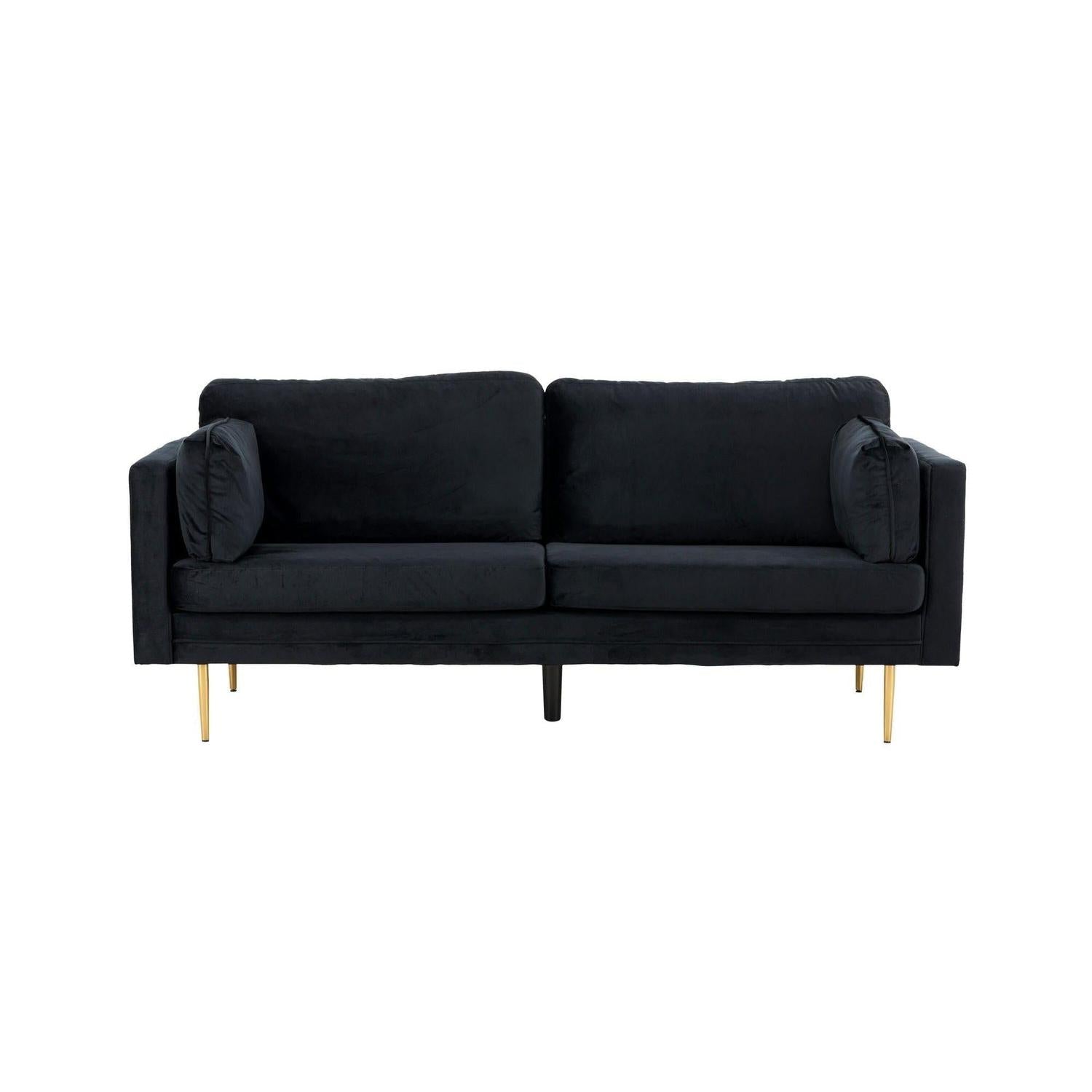3-Sitzer Sofa Boom aus Samt - Schwarz-3-Sitzer Sofas-Venture Home-le canapé