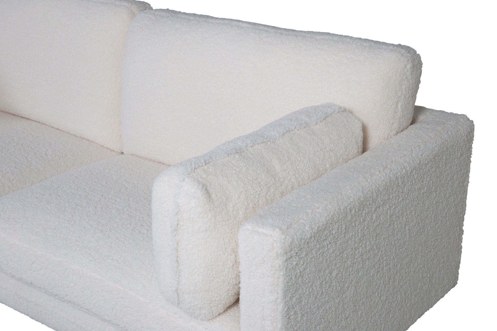 3-Sitzer Sofa Boom aus Teddy- Bouclé - Weiß-3-Sitzer Sofa-Venture Home-le canapé